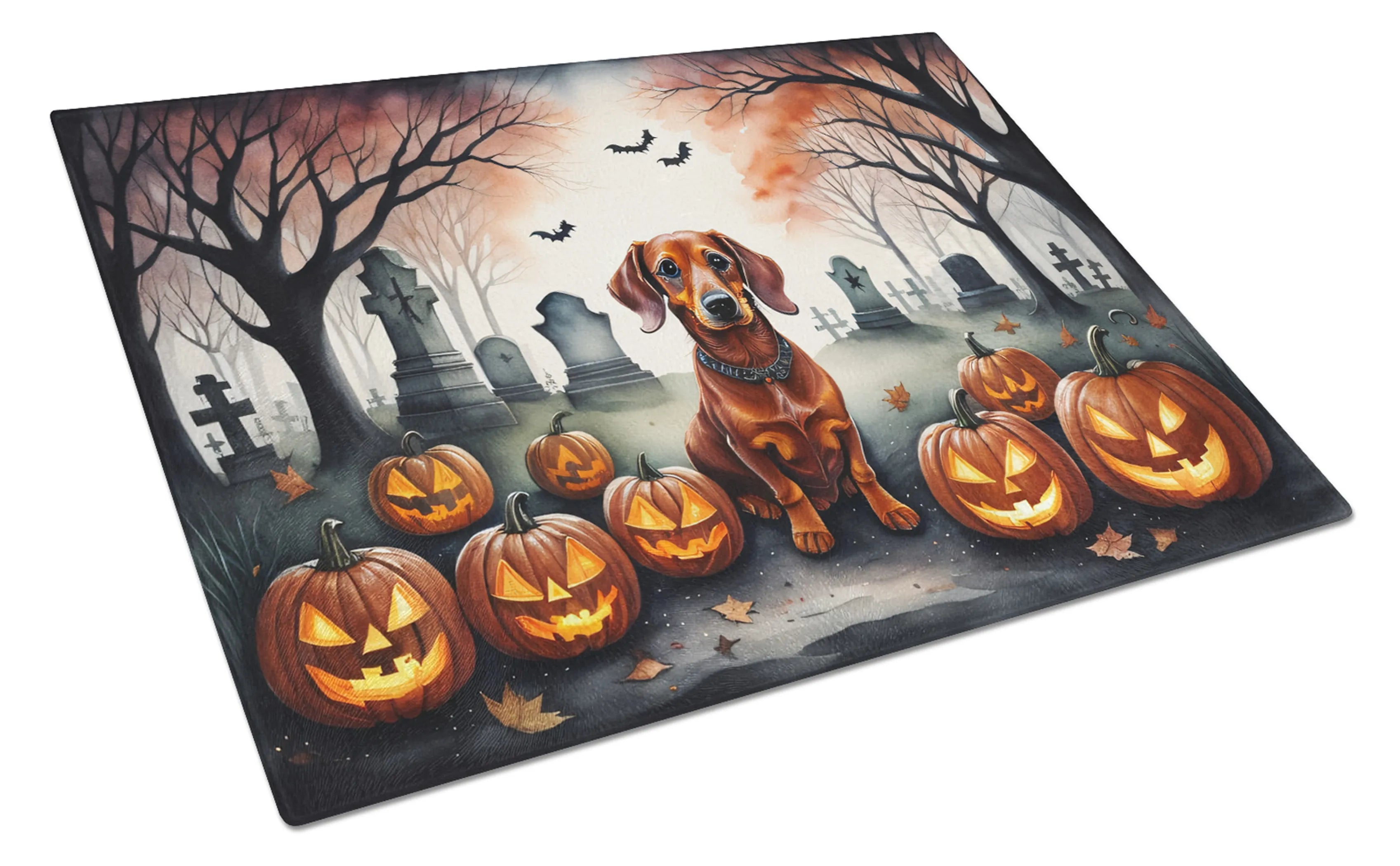 Spooky Halloween Glass Cutting Board - Size: LARGE | Pack Of: 1 | Collection name: Spooky halloween