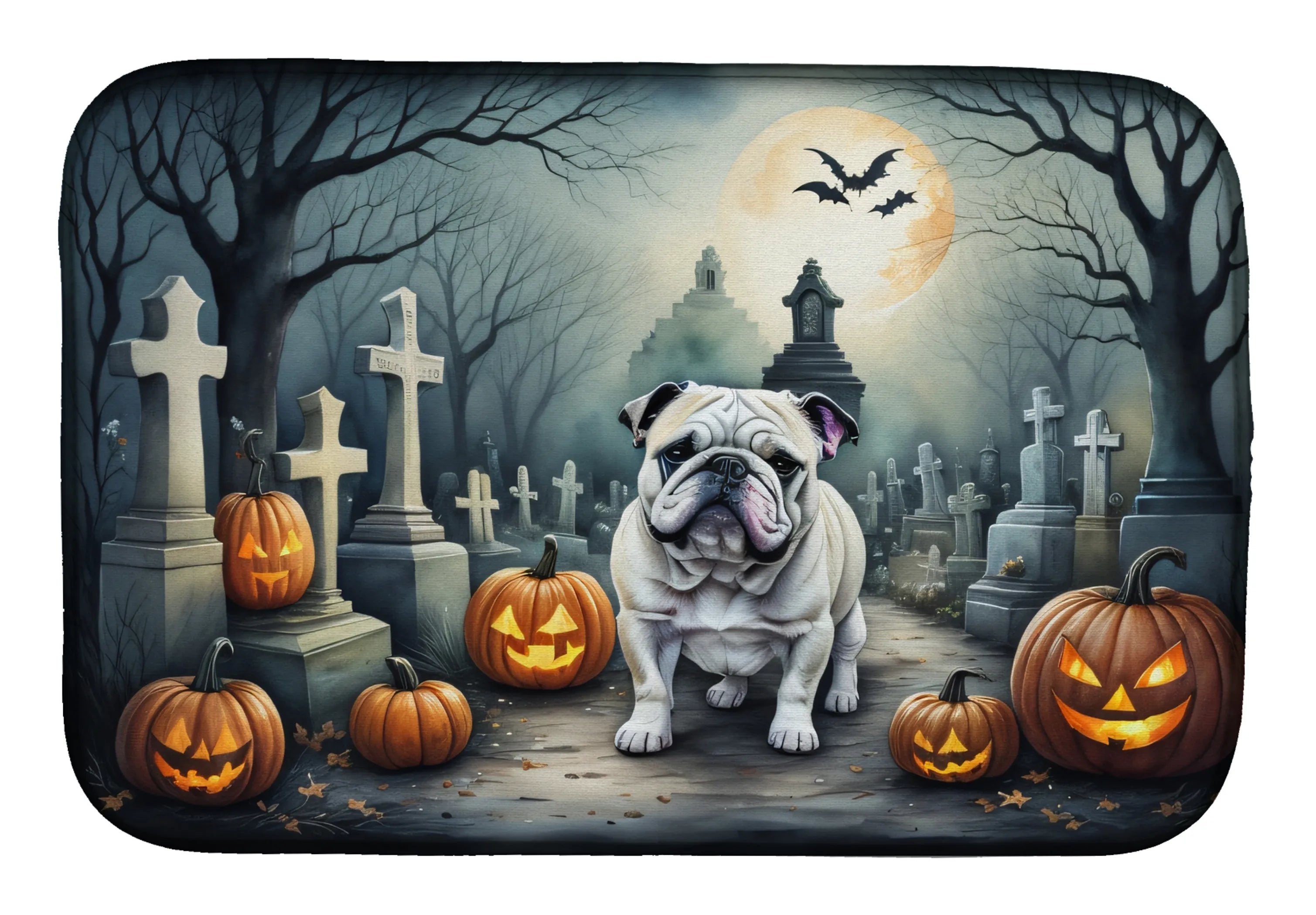 Spooky Halloween Dish Drying Mat - Size: 14  X 21" | Pack Of: 1 | Collection name: Spooky halloween