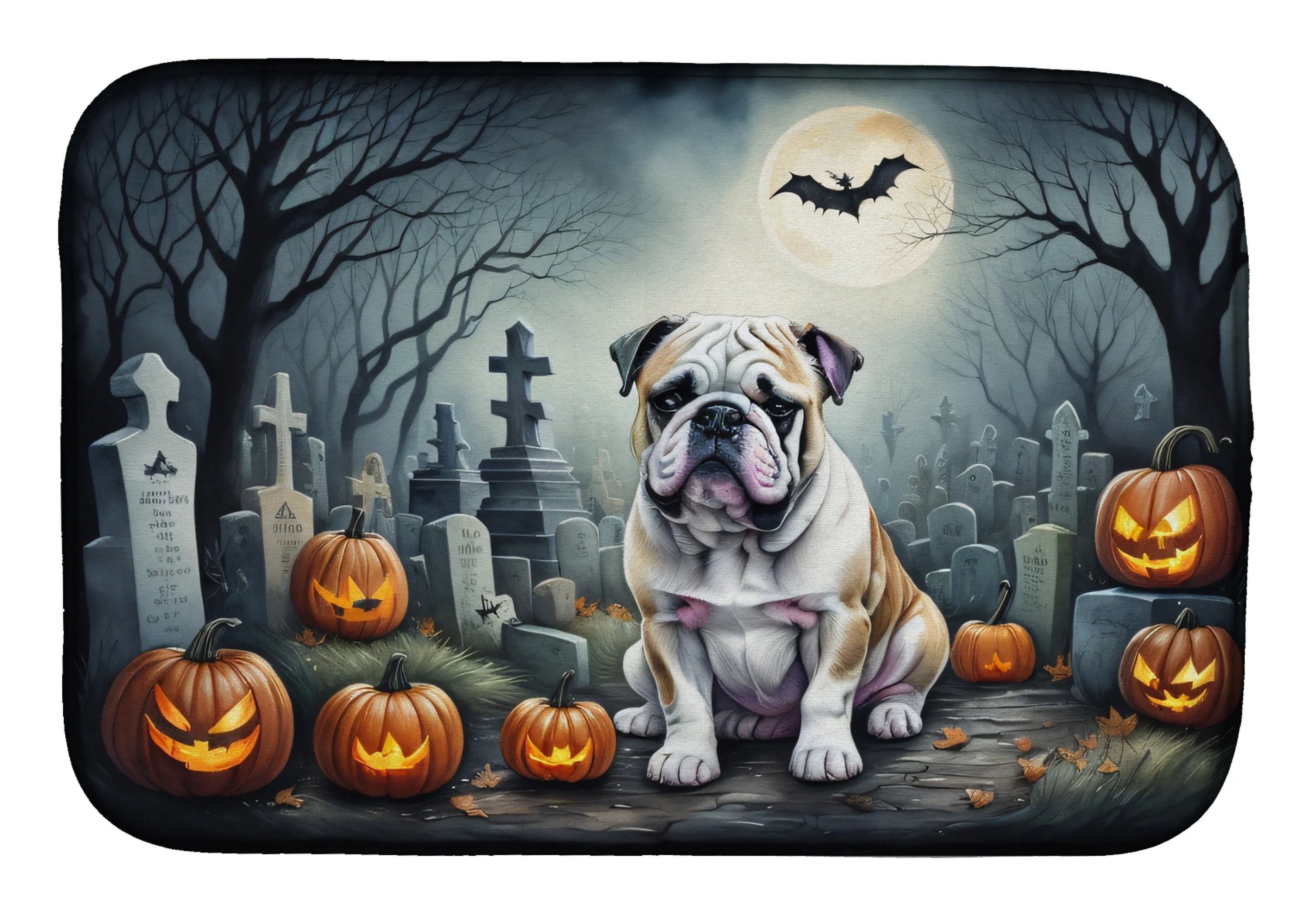Spooky Halloween Dish Drying Mat - Size: 14  X 21" | Pack Of: 1 | Collection name: Spooky halloween