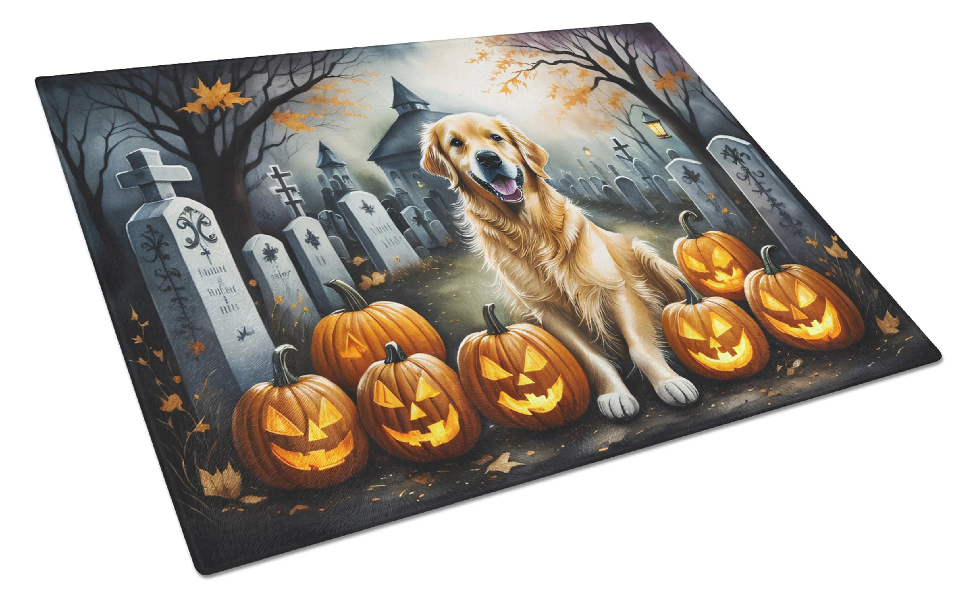 Spooky Halloween Glass Cutting Board - Size: LARGE | Pack Of: 1 | Collection name: Spooky halloween