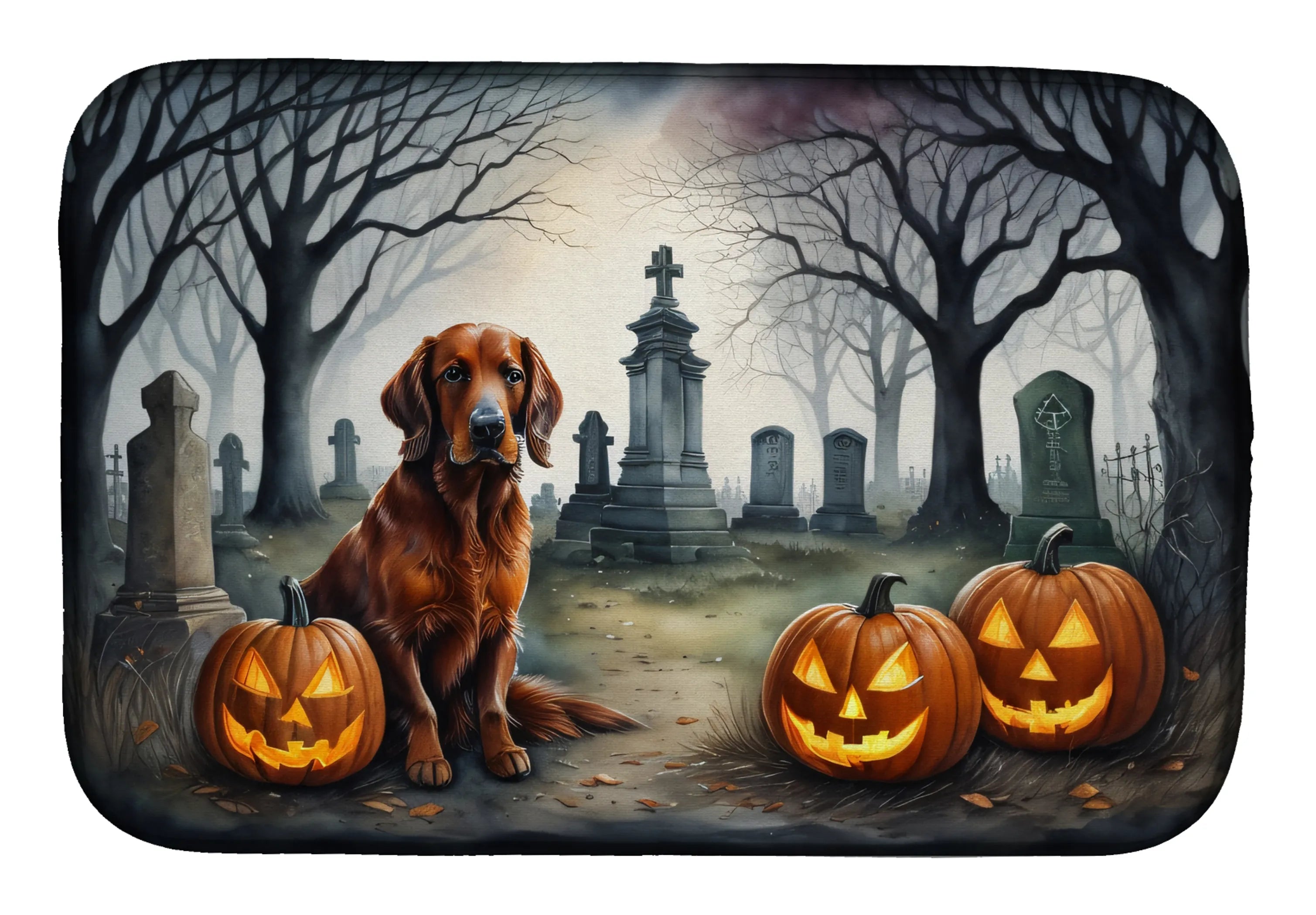 Spooky Halloween Dish Drying Mat - Size: 14  X 21" | Pack Of: 1 | Collection name: Spooky halloween
