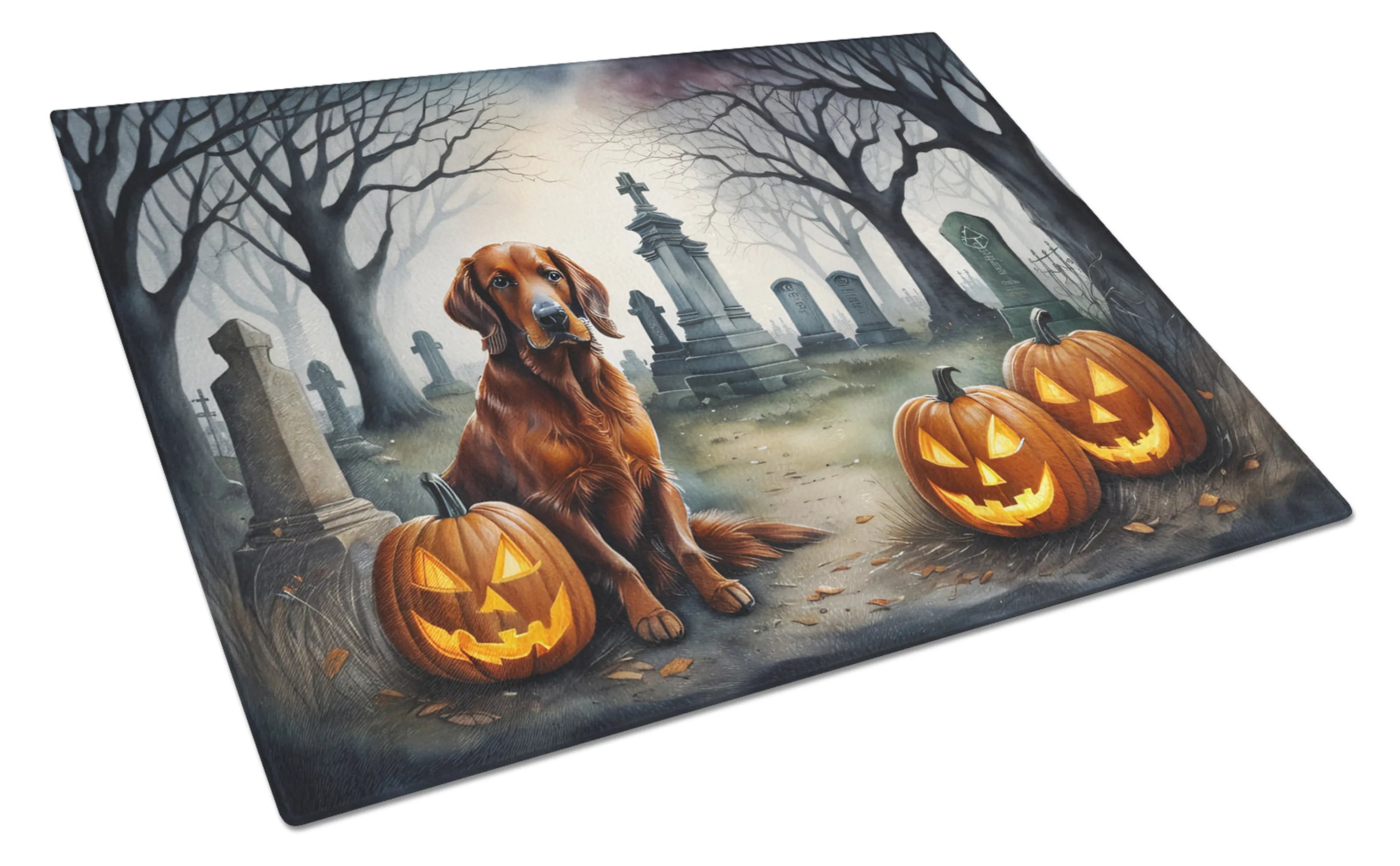 Spooky Halloween Glass Cutting Board - Size: LARGE | Pack Of: 1 | Collection name: Spooky halloween