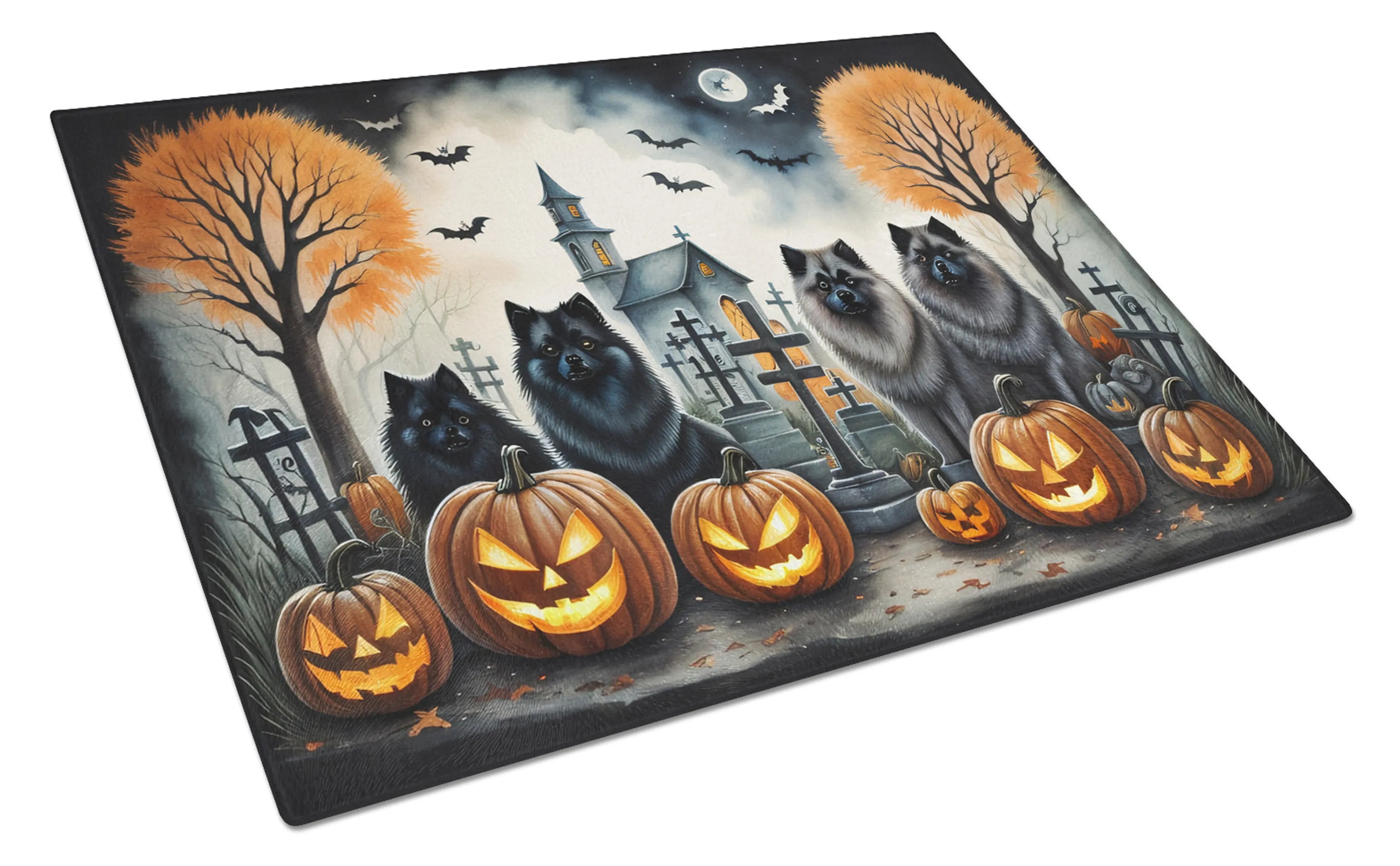 Spooky Halloween Glass Cutting Board - Size: LARGE | Pack Of: 1 | Collection name: Spooky halloween