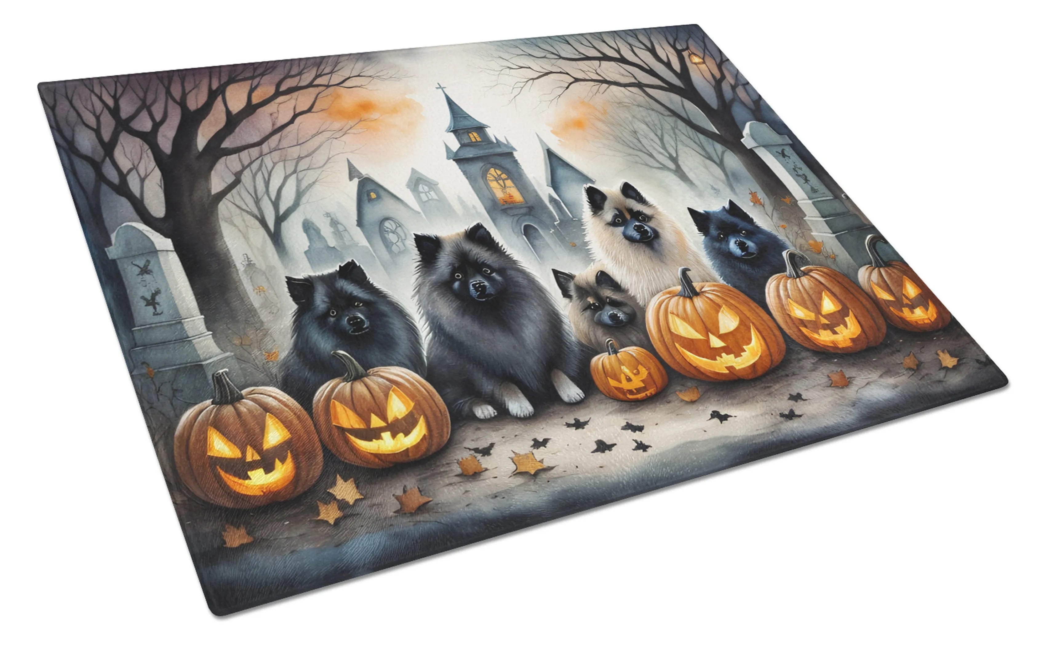 Spooky Halloween Glass Cutting Board - Size: LARGE | Pack Of: 1 | Collection name: Spooky halloween