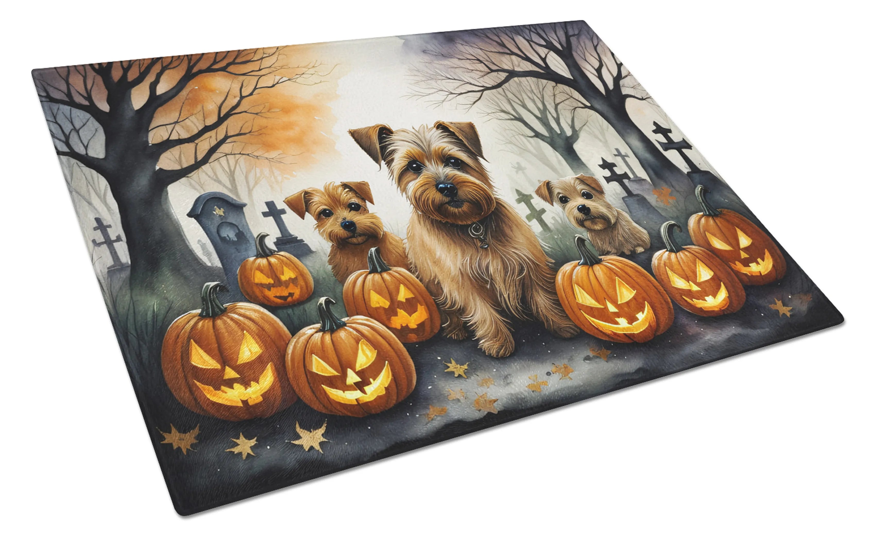 Spooky Halloween Glass Cutting Board - Size: LARGE | Pack Of: 1 | Collection name: Spooky halloween