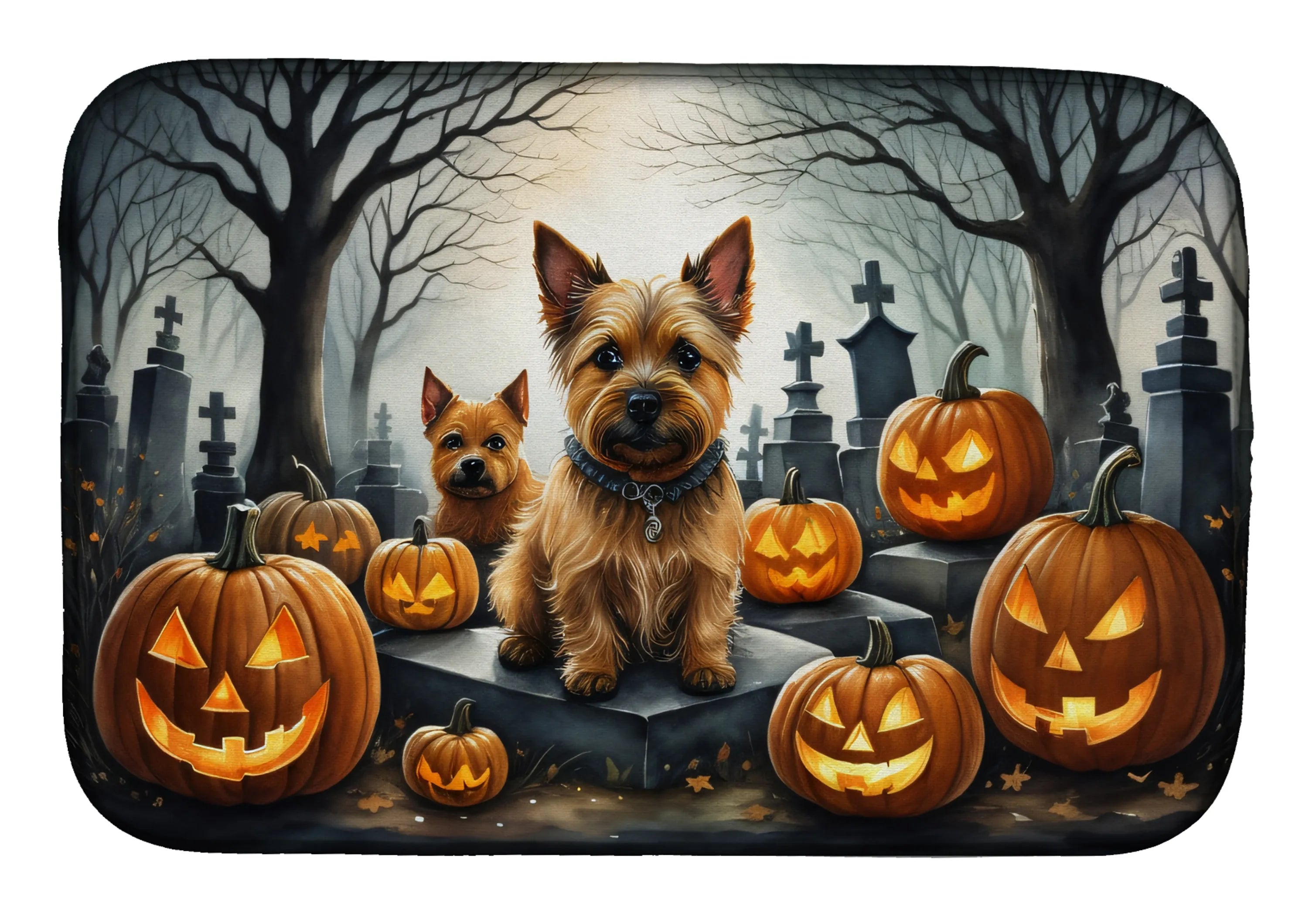Spooky Halloween Dish Drying Mat - Size: 14  X 21" | Pack Of: 1 | Collection name: Spooky halloween