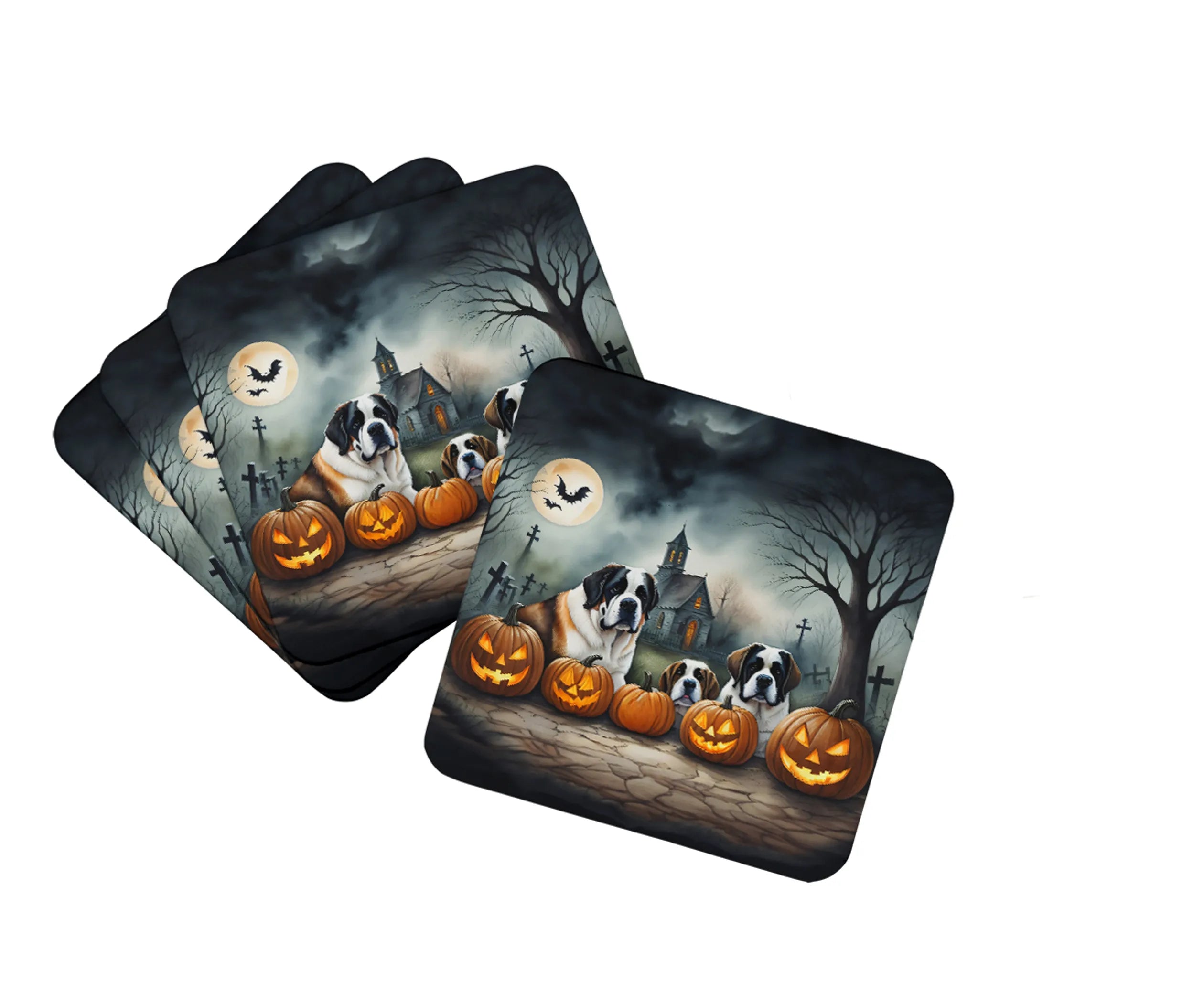 Spooky Halloween Foam Coasters - Size: 3.5 | Pack Of: 1 | Collection name: Spooky halloween