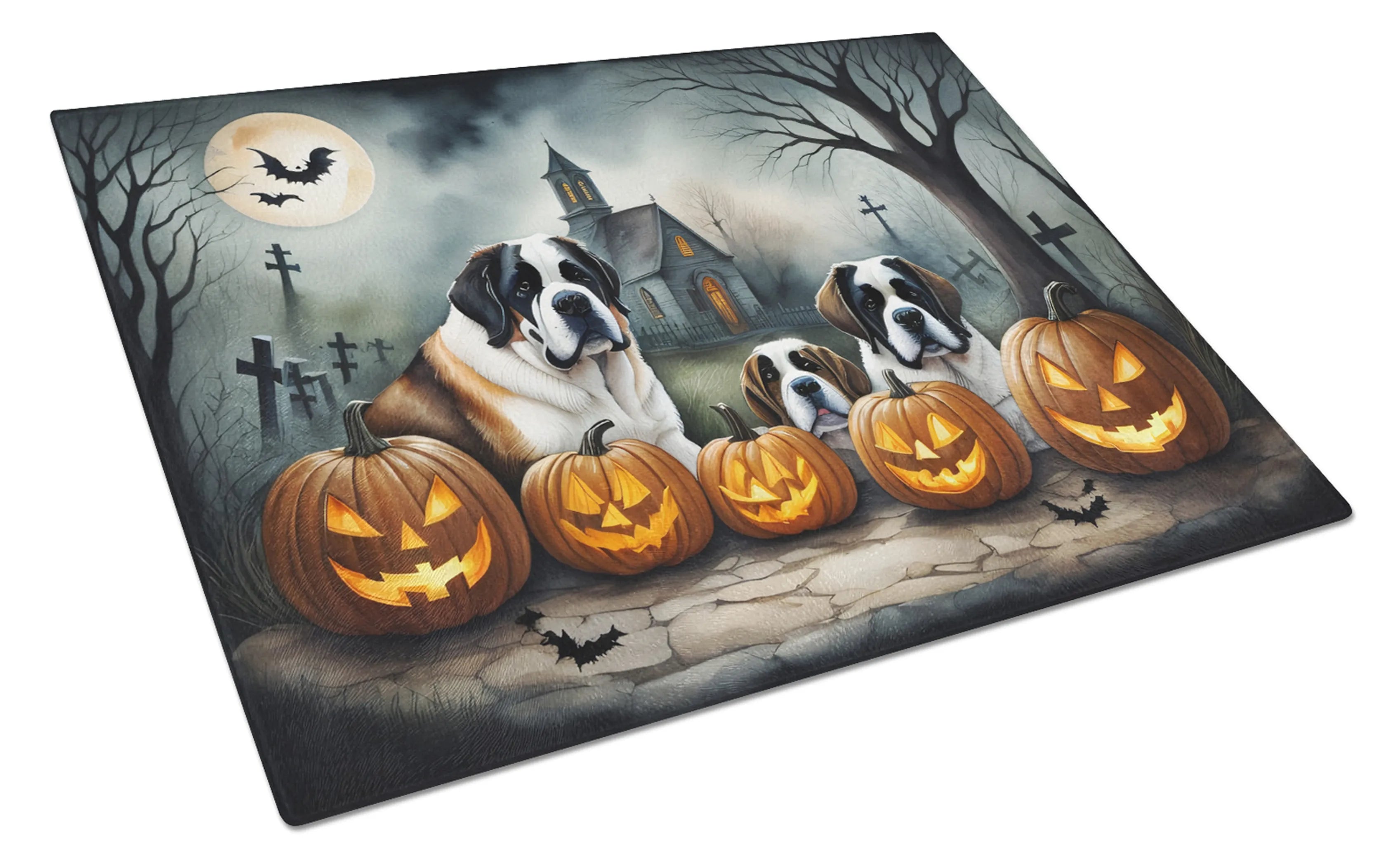 Spooky Halloween Glass Cutting Board - Size: LARGE | Pack Of: 1 | Collection name: Spooky halloween