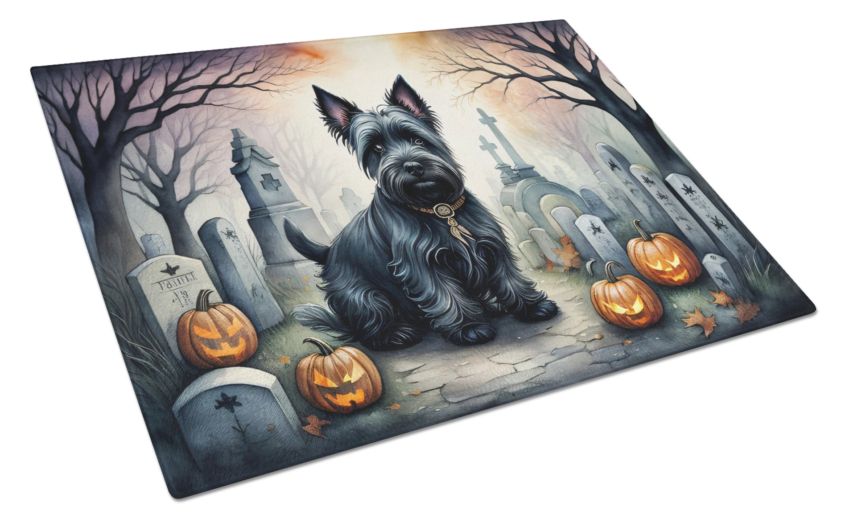 Spooky Halloween Glass Cutting Board - Size: LARGE | Pack Of: 1 | Collection name: Spooky halloween