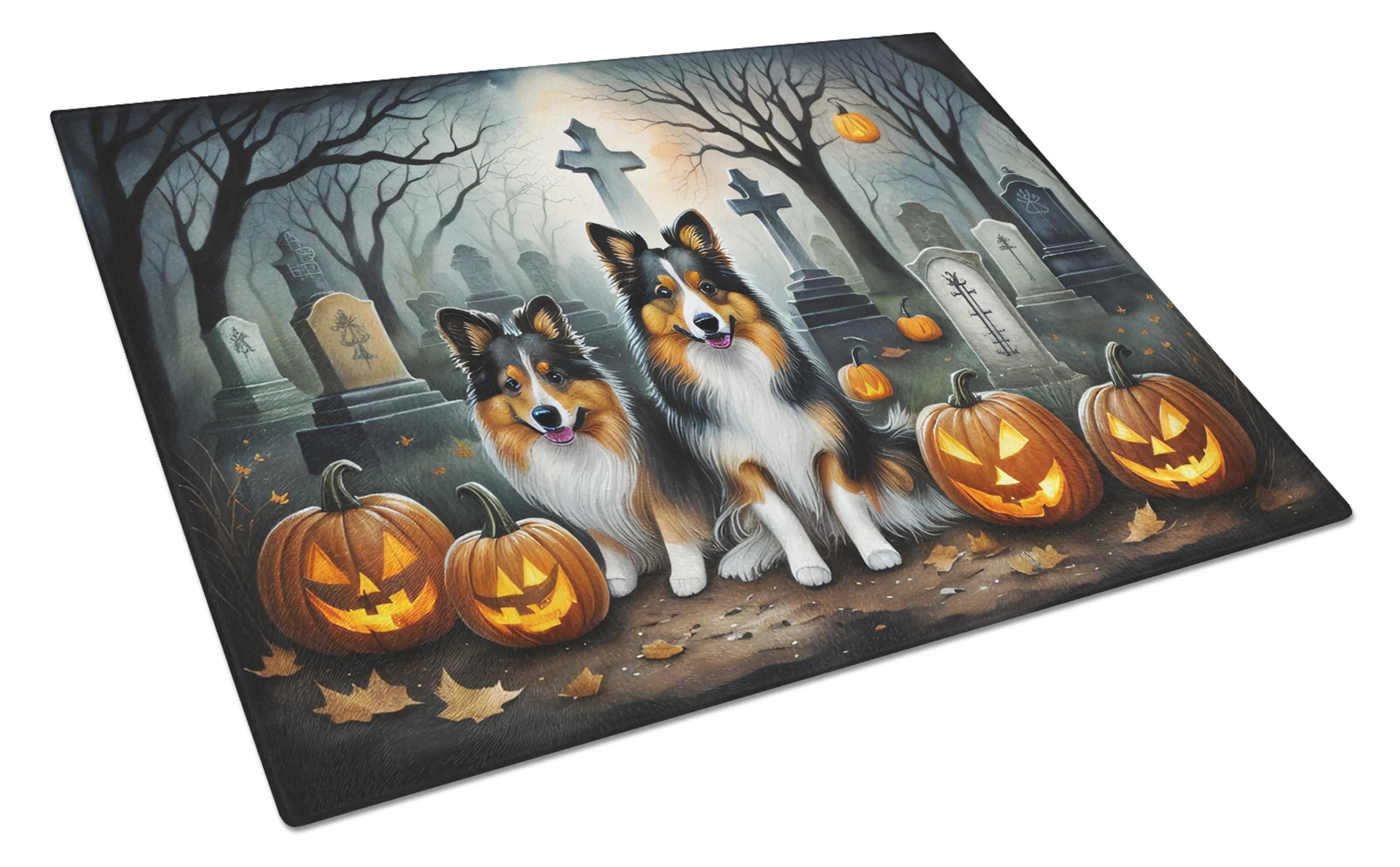Spooky Halloween Glass Cutting Board - Size: LARGE | Pack Of: 1 | Collection name: Spooky halloween