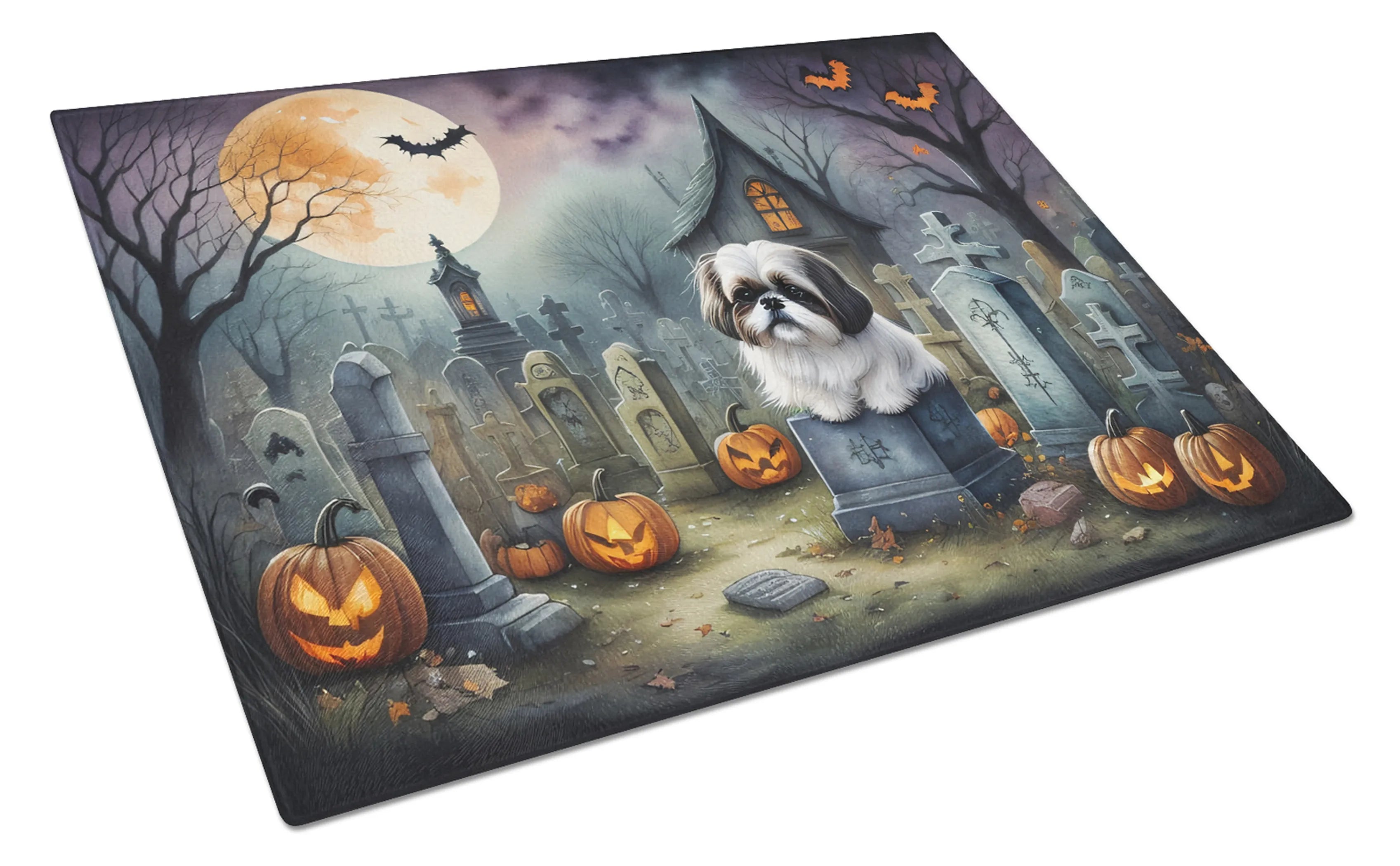 Spooky Halloween Glass Cutting Board - Size: LARGE | Pack Of: 1 | Collection name: Spooky halloween