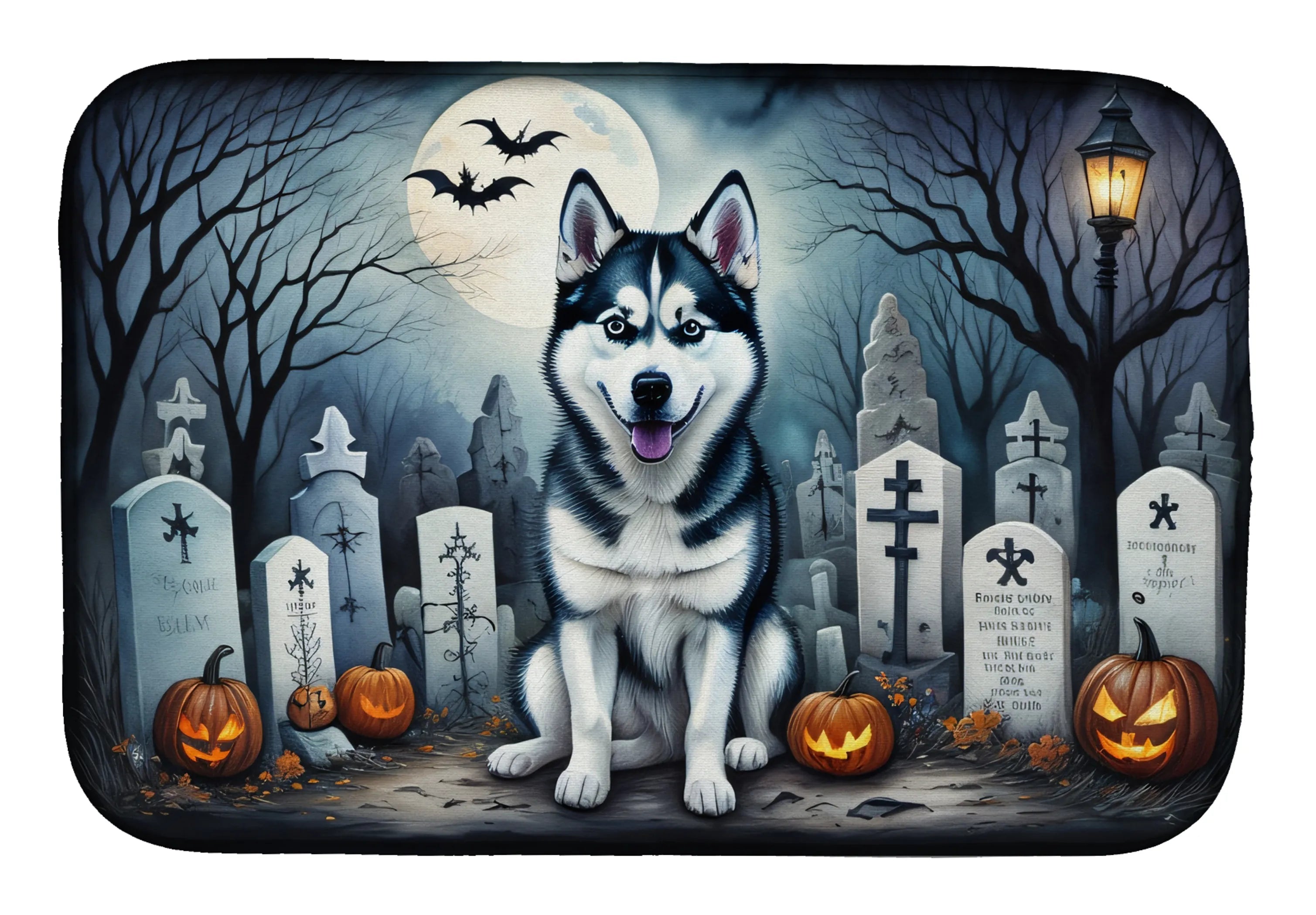 Spooky Halloween Dish Drying Mat - Size: 14  X 21" | Pack Of: 1 | Collection name: Spooky halloween