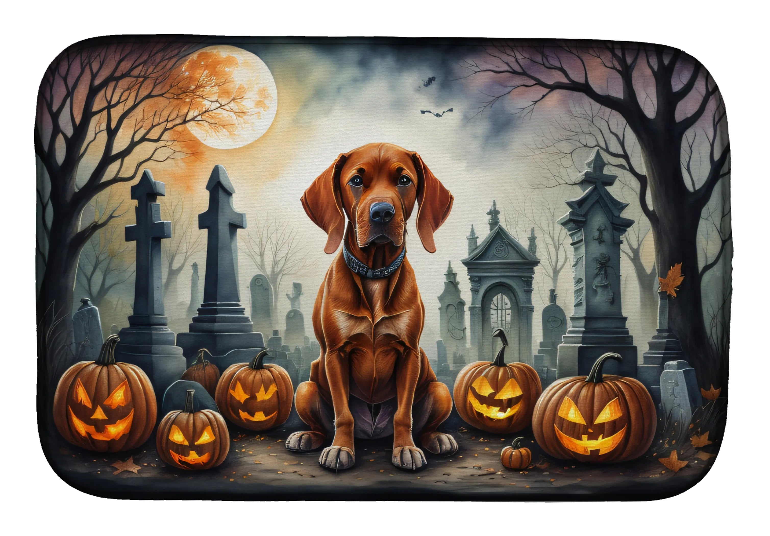 Spooky Halloween Dish Drying Mat - Size: 14  X 21" | Pack Of: 1 | Collection name: Spooky halloween