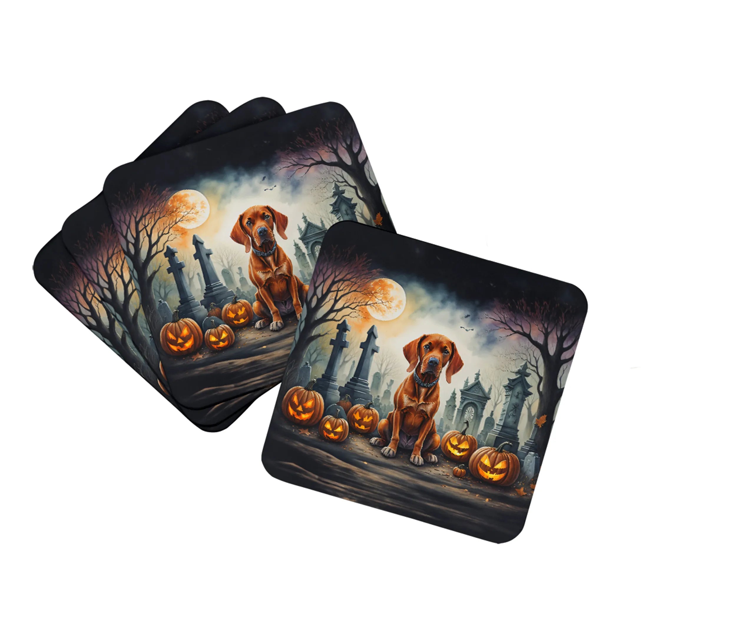 Spooky Halloween Foam Coasters - Size: 3.5 | Pack Of: 1 | Collection name: Spooky halloween