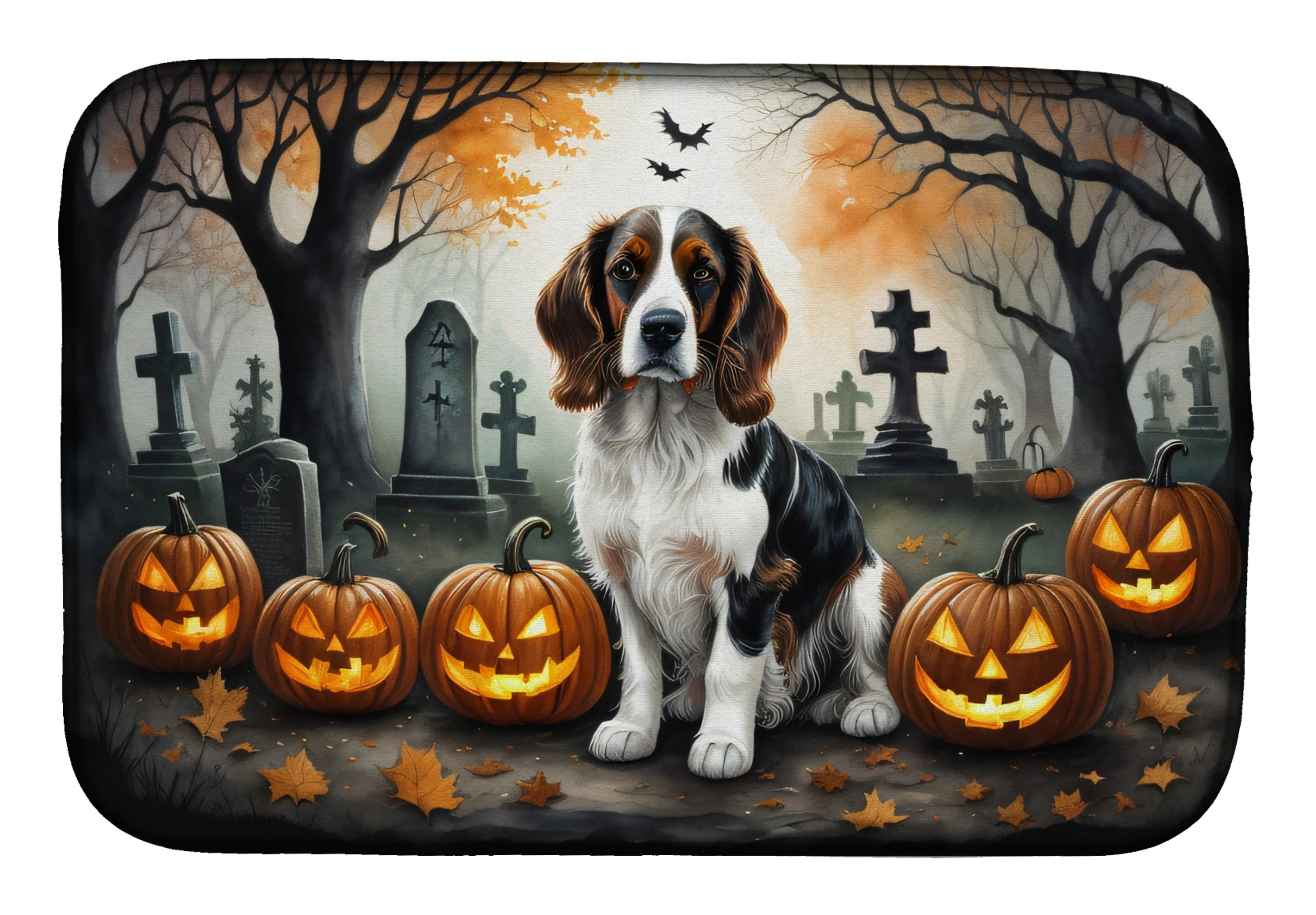 Spooky Halloween Dish Drying Mat - Size: 14  X 21" | Pack Of: 1 | Collection name: Spooky halloween