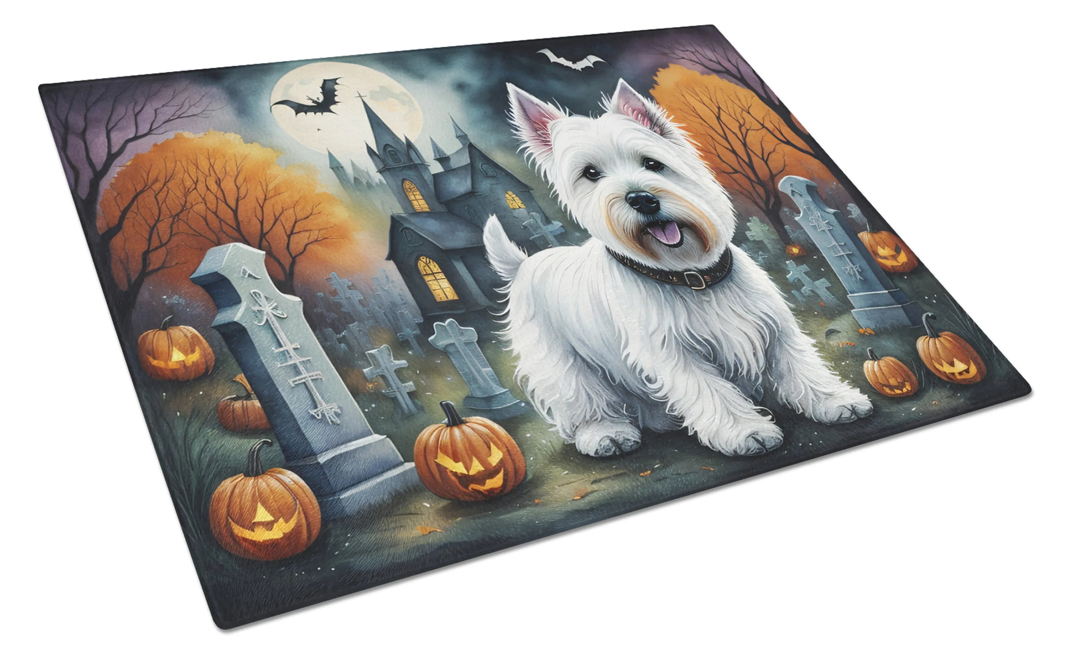 Spooky Halloween Glass Cutting Board - Size: LARGE | Pack Of: 1 | Collection name: Spooky halloween
