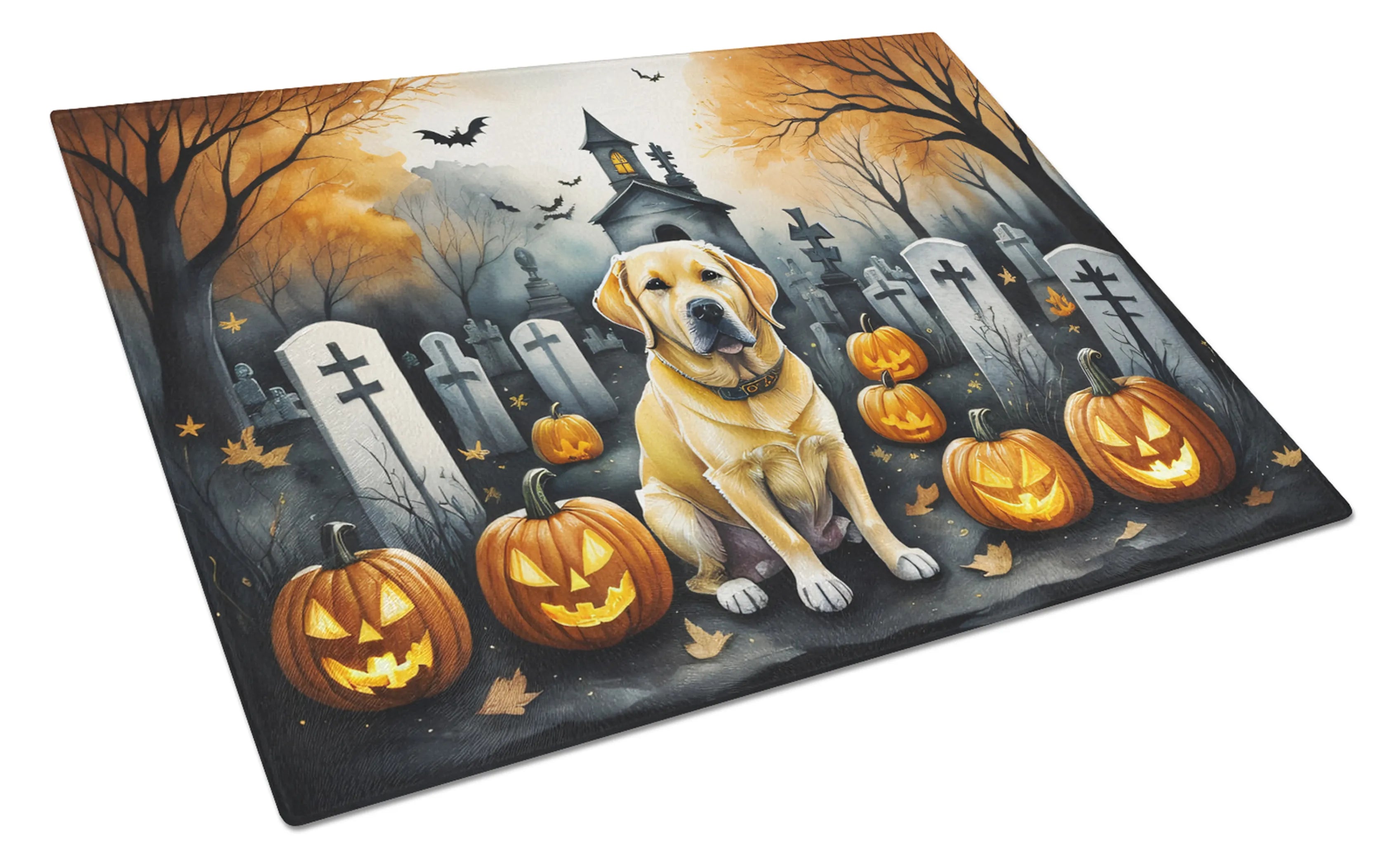 Spooky Halloween Glass Cutting Board - Size: LARGE | Pack Of: 1 | Collection name: Spooky halloween