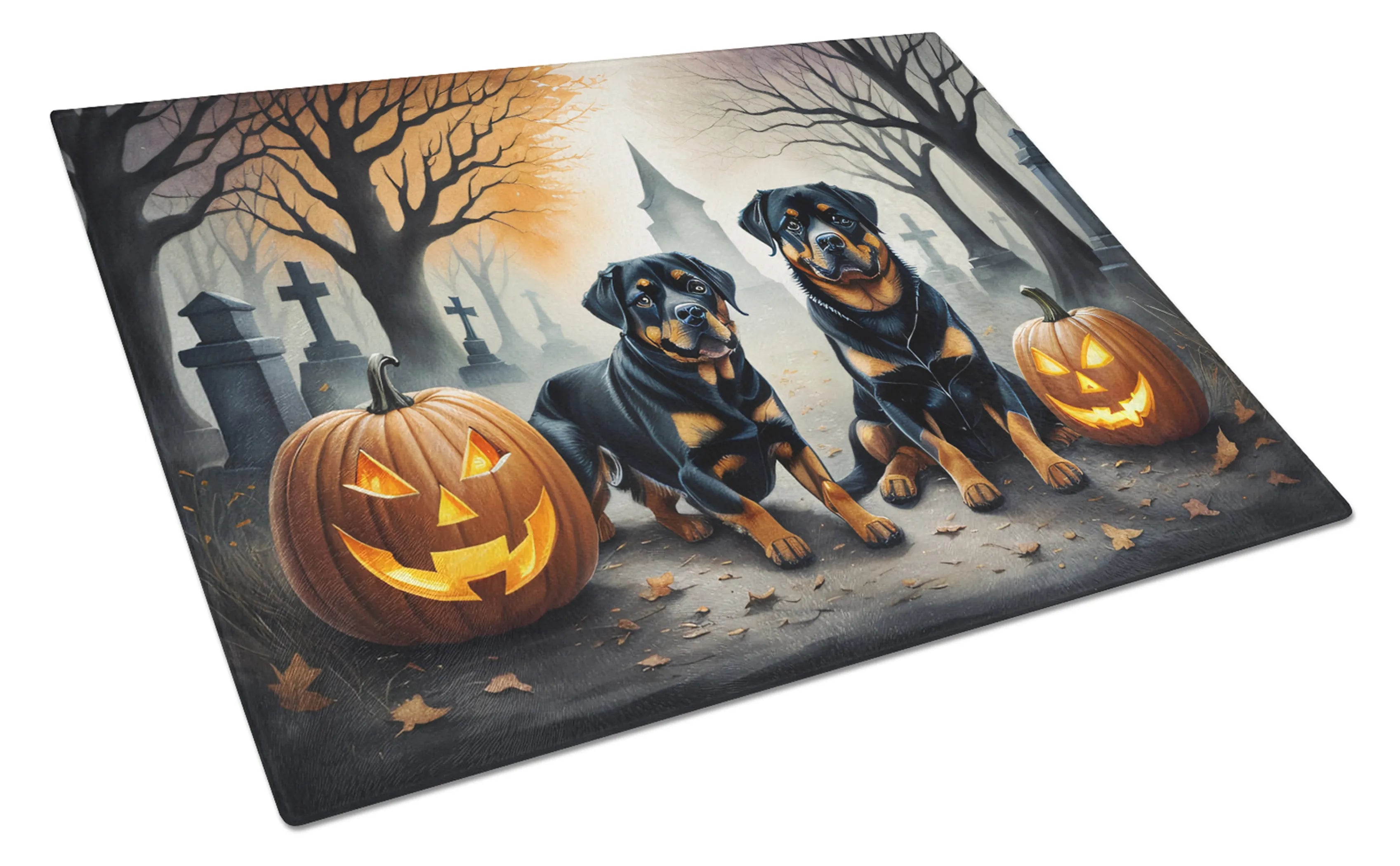 Spooky Halloween Glass Cutting Board - Size: LARGE | Pack Of: 1 | Collection name: Spooky halloween