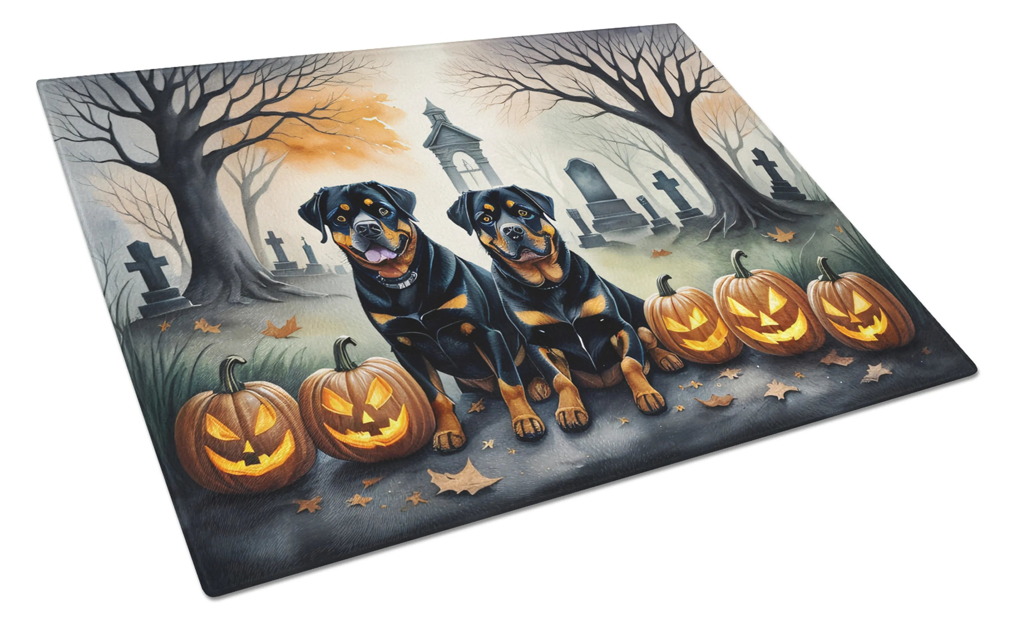 Spooky Halloween Glass Cutting Board - Size: LARGE | Pack Of: 1 | Collection name: Spooky halloween