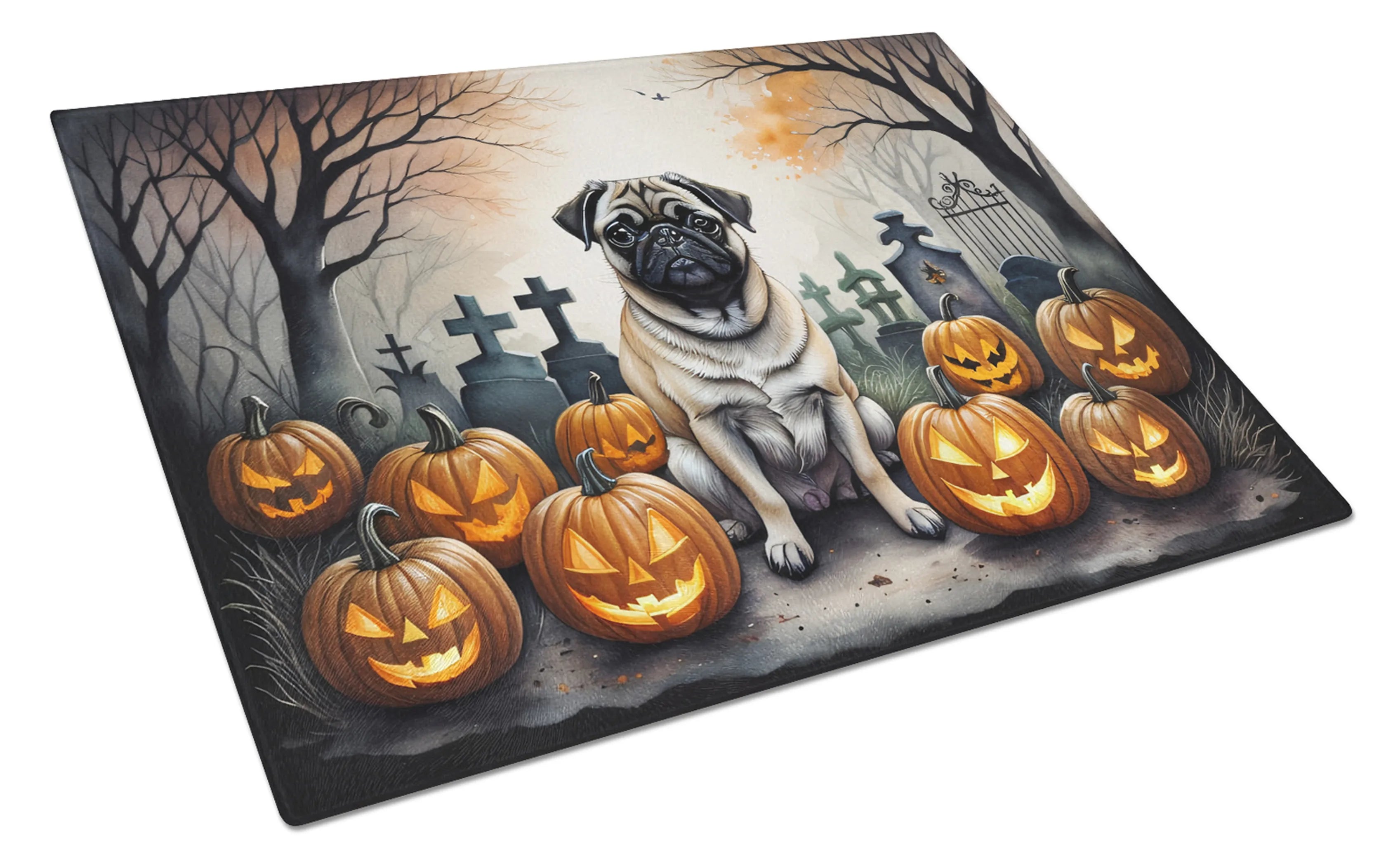 Spooky Halloween Glass Cutting Board - Size: LARGE | Pack Of: 1 | Collection name: Spooky halloween