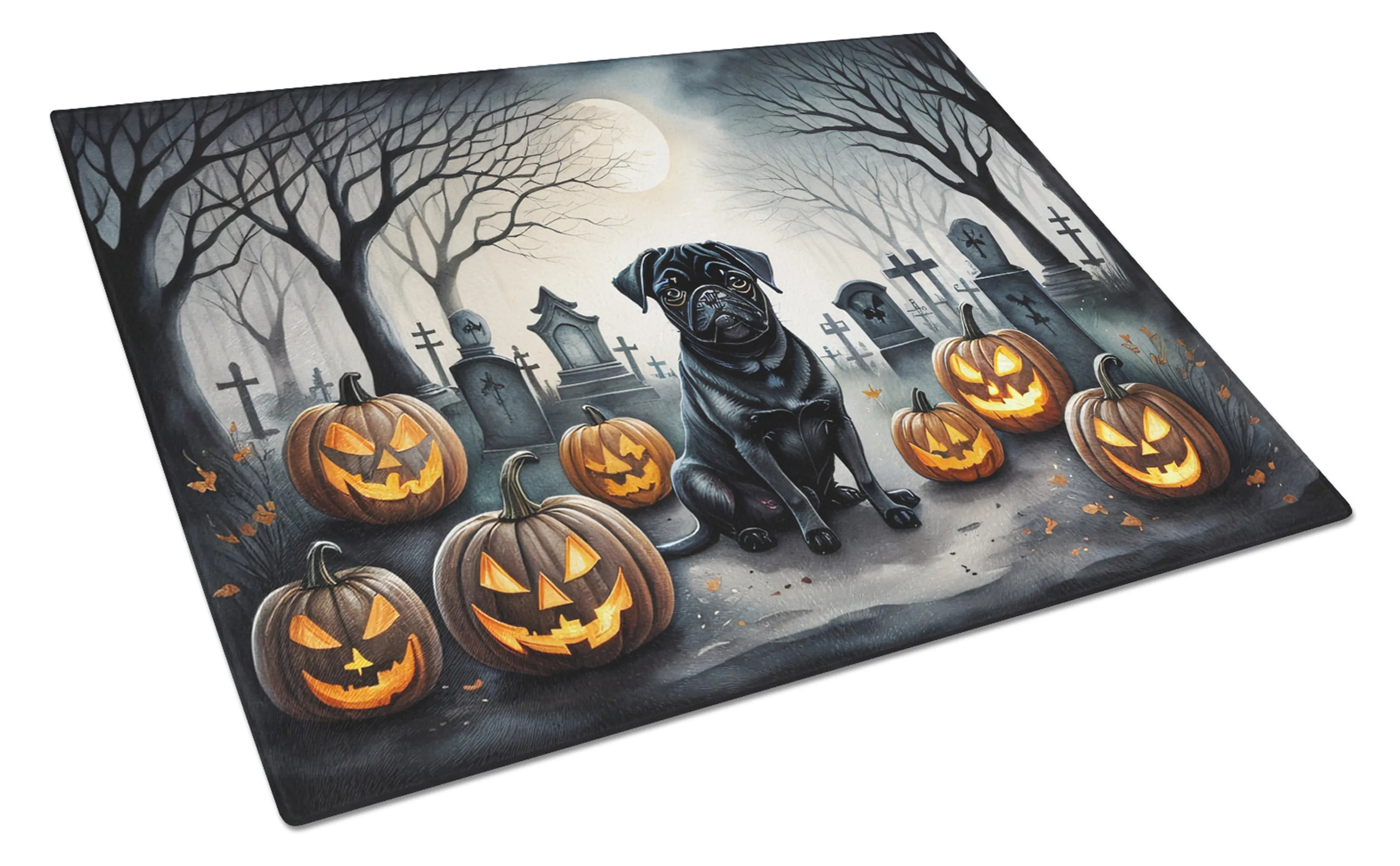 Spooky Halloween Glass Cutting Board - Size: LARGE | Pack Of: 1 | Collection name: Spooky halloween