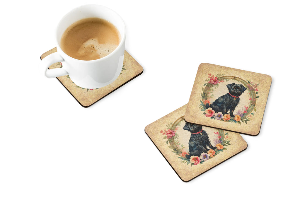 Frame of Flowers Foam Coasters - Size: 3.5 | Pack Of: 1 | Collection name: Frame of flowers
