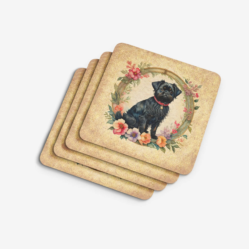 Frame of Flowers Foam Coasters - Size: 3.5 | Pack Of: 1 | Collection name: Frame of flowers