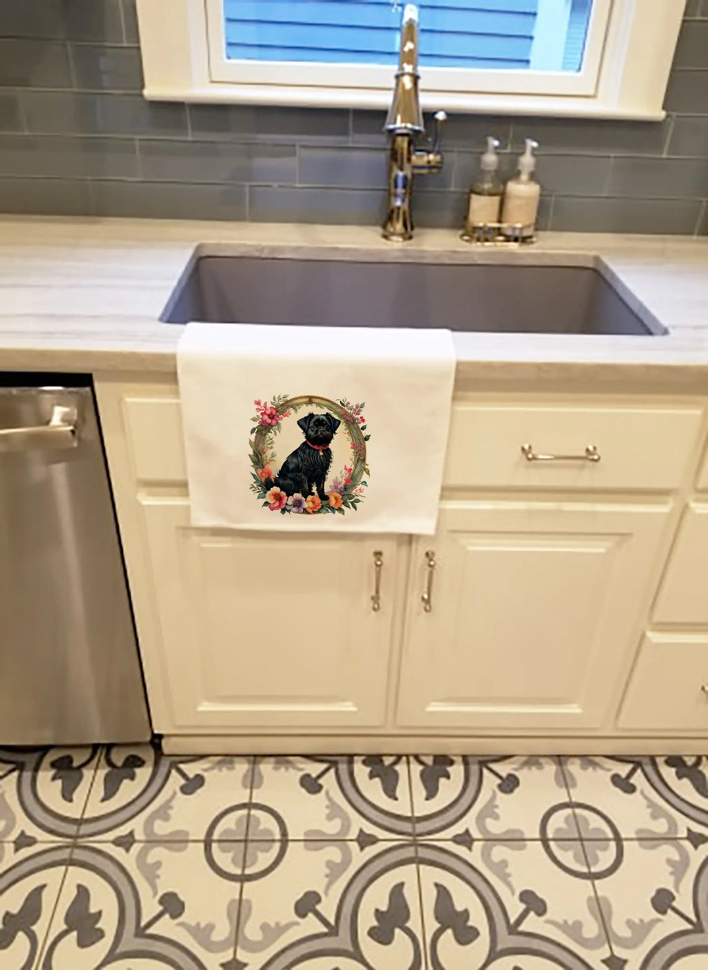 Frame of Flowers Kitchen Towel Set of 2 - Size: 28HX19W | Pack Of: 1 | Collection name: Frame of flowers