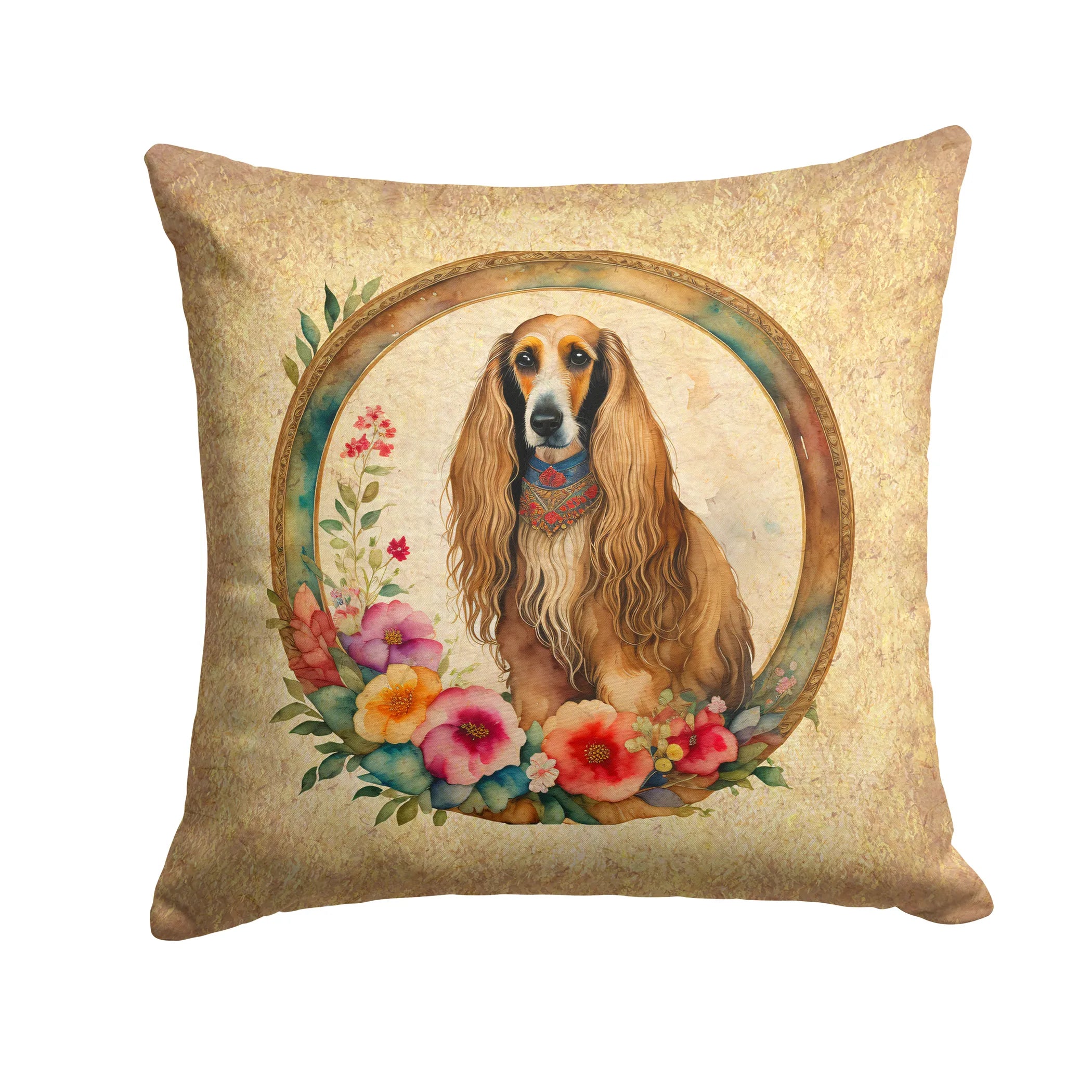 Frame of Flowers Throw Pillow - Size: 14HX14W | Pack Of: 1 | Collection name: Frame of flowers