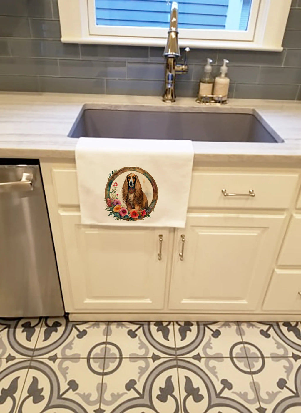 Frame of Flowers Kitchen Towel Set of 2 - Size: 28HX19W | Pack Of: 1 | Collection name: Frame of flowers
