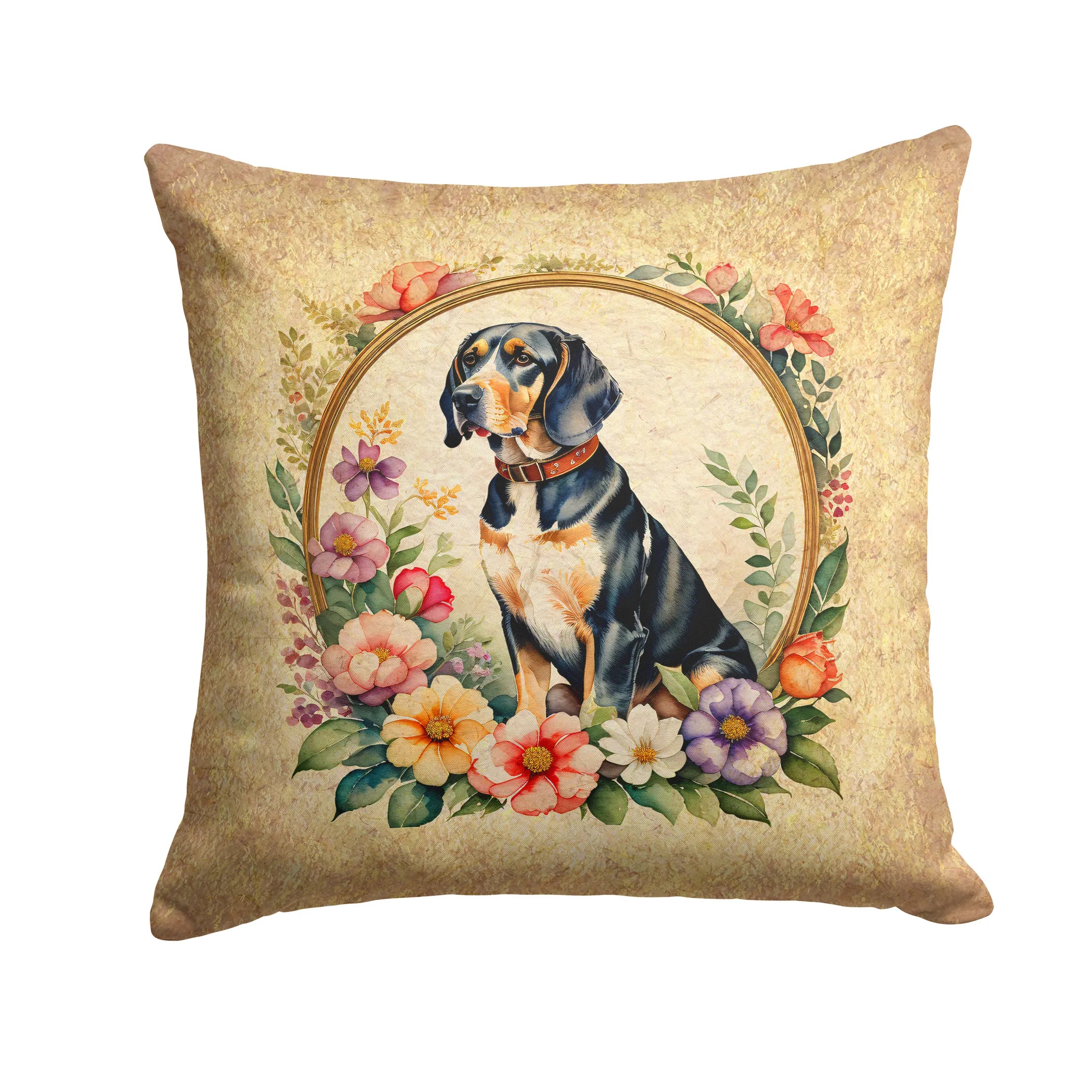 Frame of Flowers Throw Pillow - Size: 14HX14W | Pack Of: 1 | Collection name: Frame of flowers