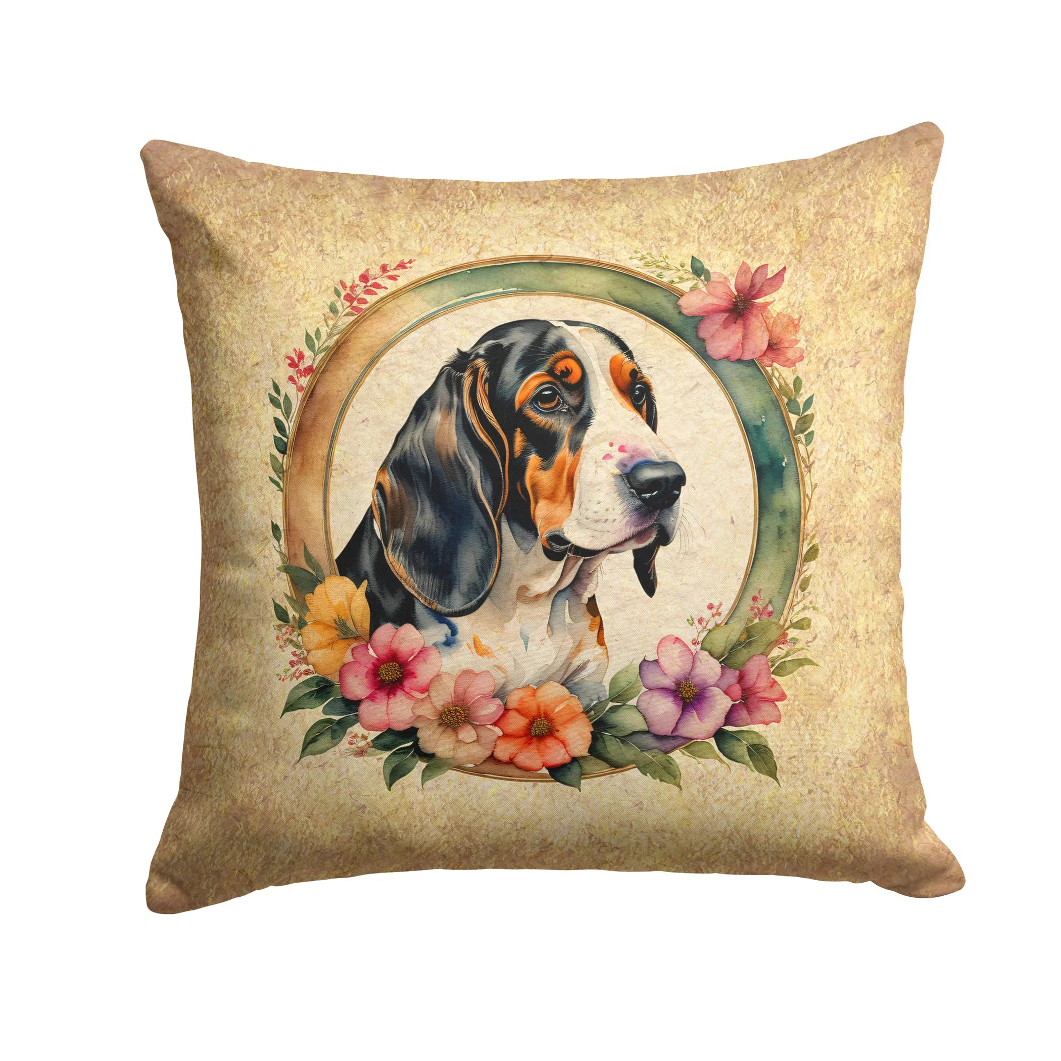 Frame of Flowers Throw Pillow - Size: 14HX14W | Pack Of: 1 | Collection name: Frame of flowers