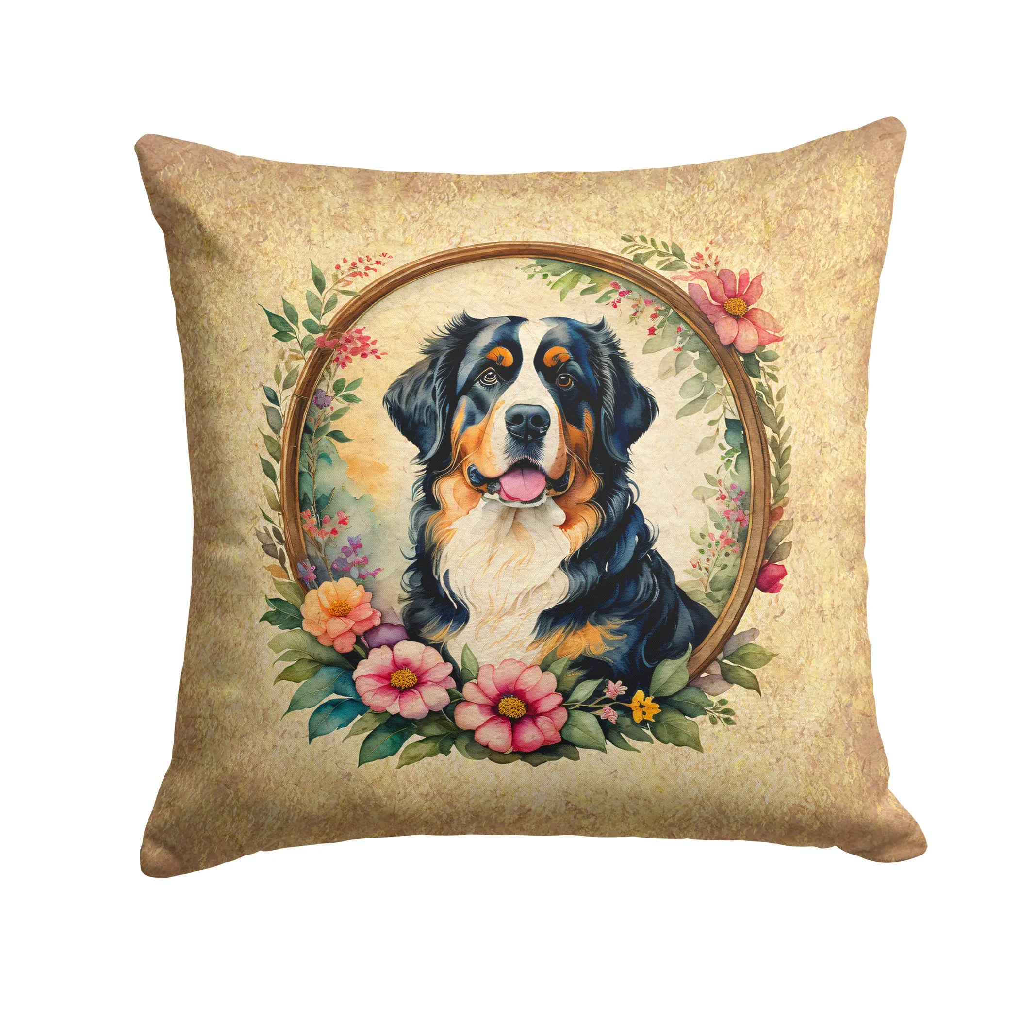 Frame of Flowers Throw Pillow - Size: 14HX14W | Pack Of: 1 | Collection name: Frame of flowers