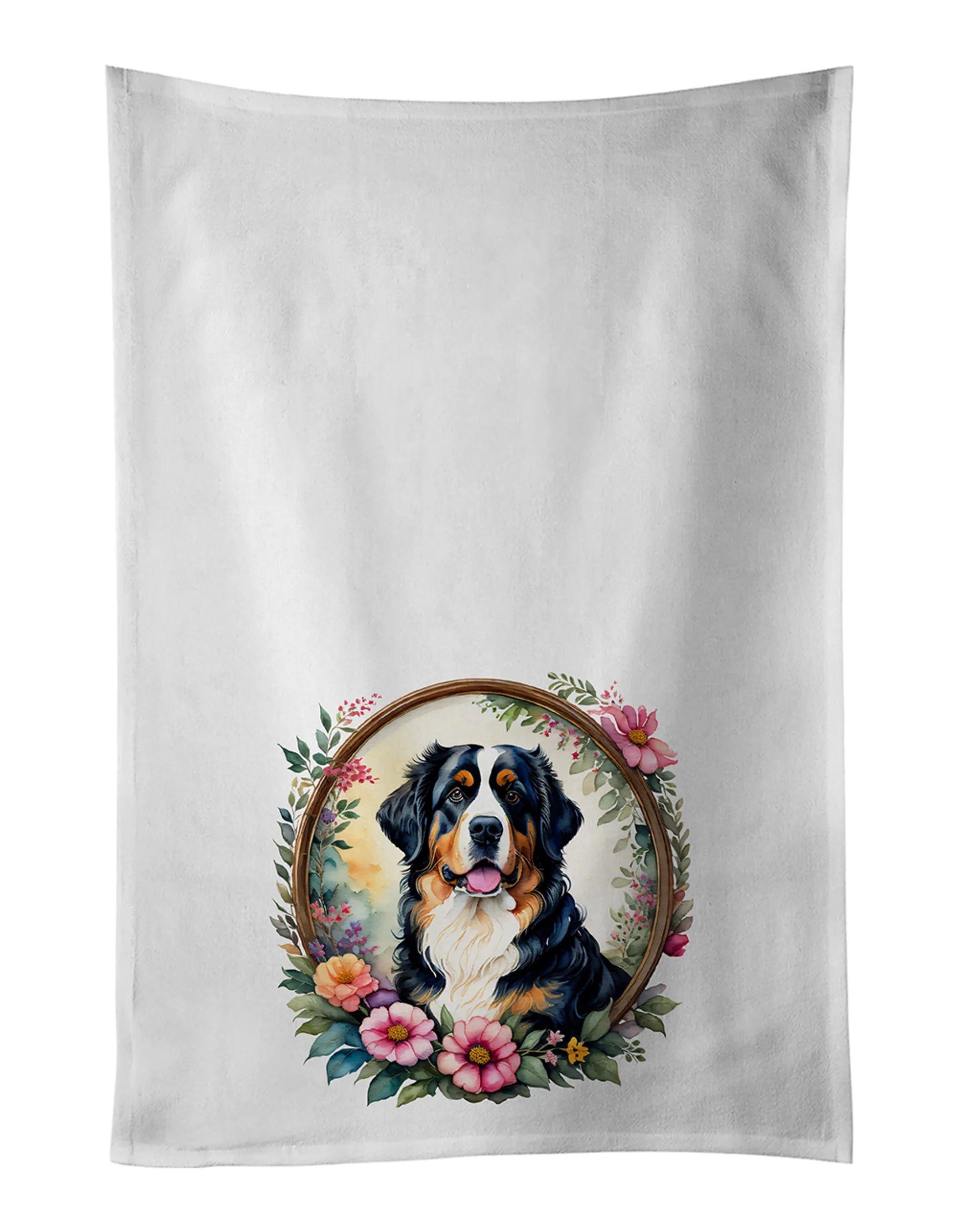 Frame of Flowers Kitchen Towel Set of 2 - Size: 28HX19W | Pack Of: 1 | Collection name: Frame of flowers