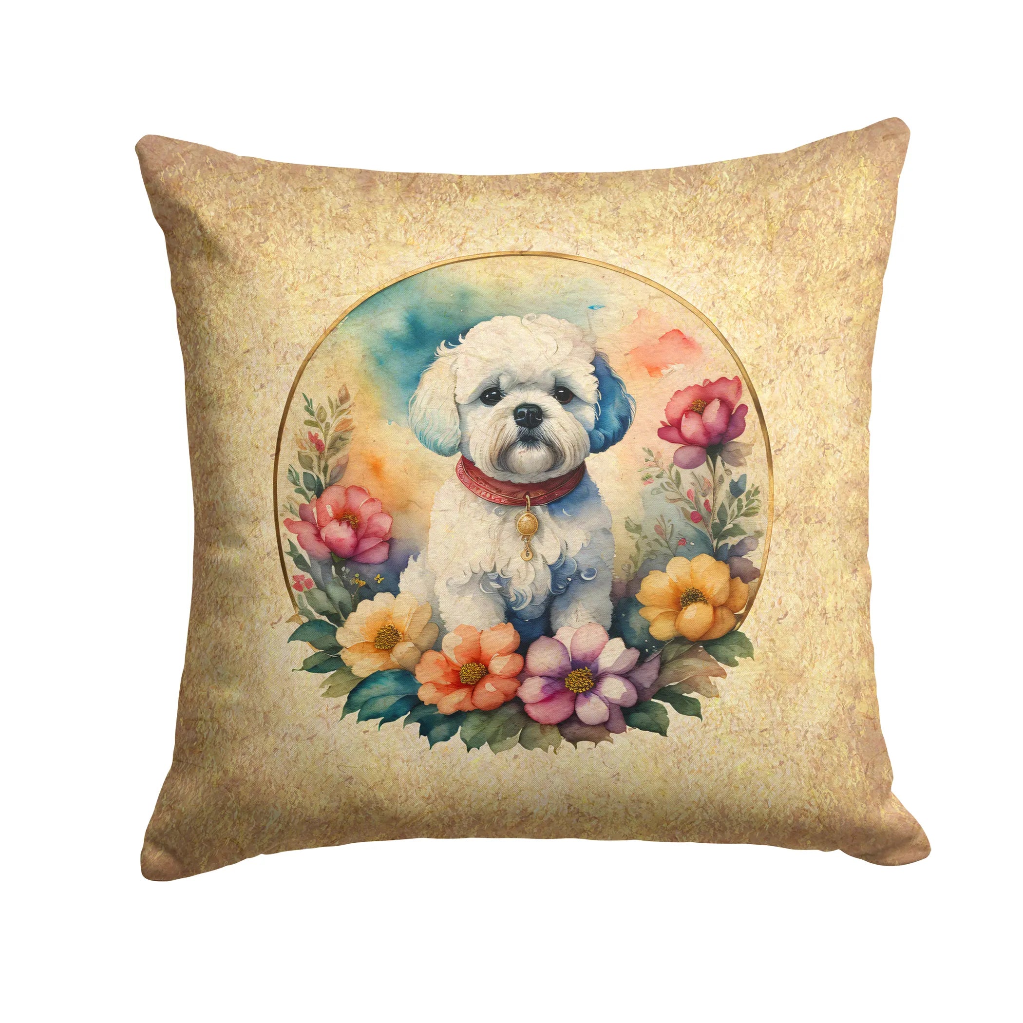 Frame of Flowers Throw Pillow - Size: 14HX14W | Pack Of: 1 | Collection name: Frame of flowers