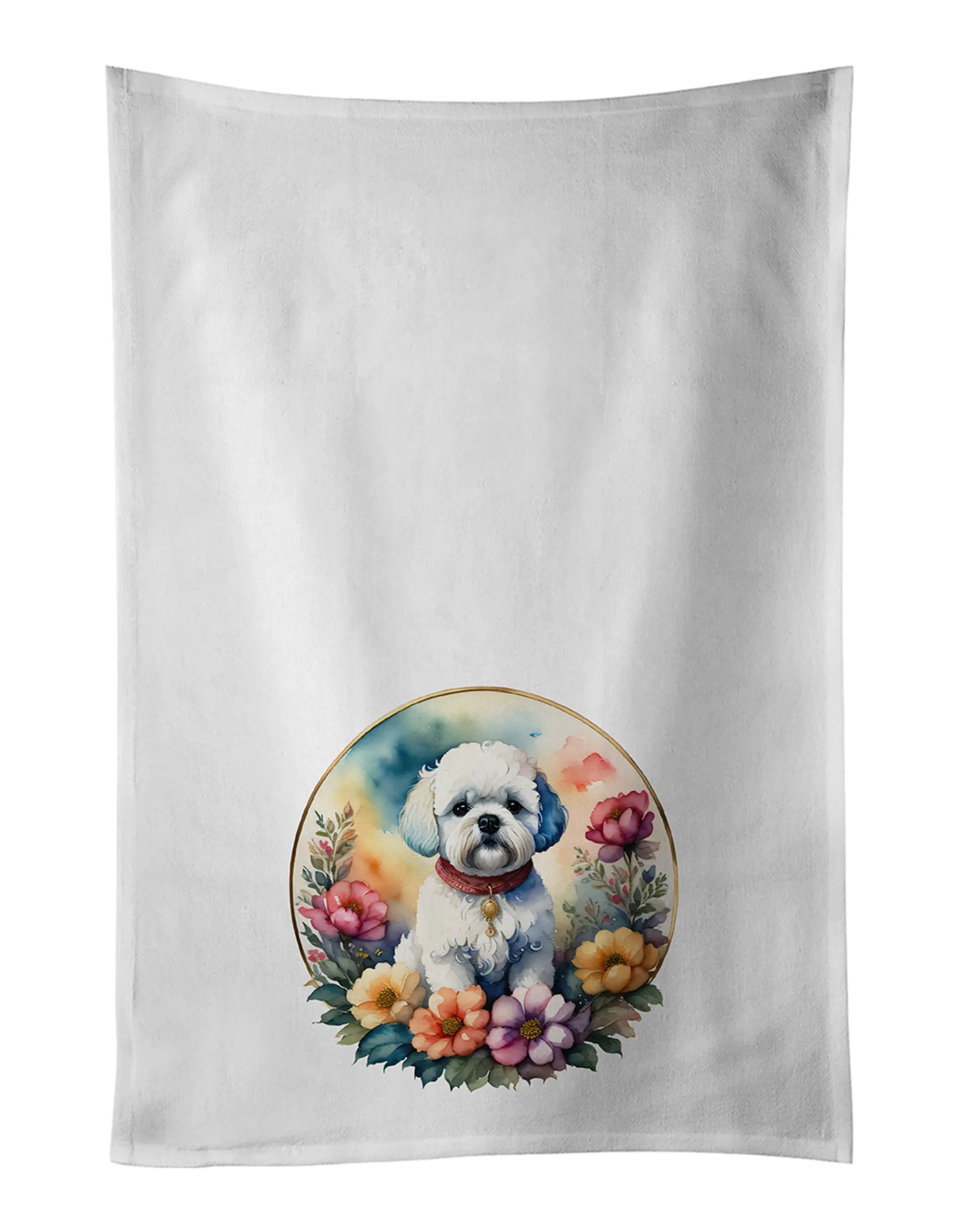 Frame of Flowers Kitchen Towel Set of 2 - Size: 28HX19W | Pack Of: 1 | Collection name: Frame of flowers