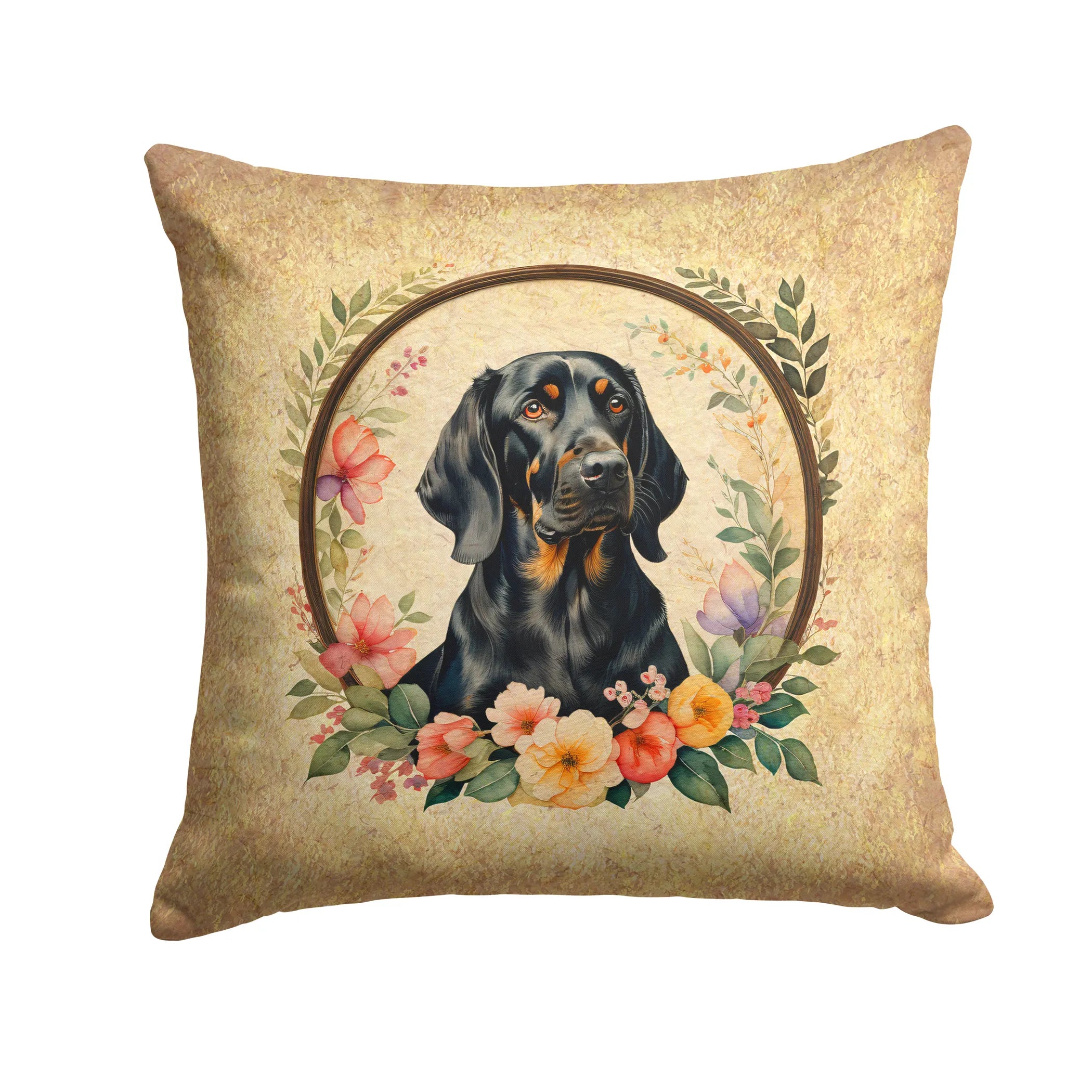 Frame of Flowers Throw Pillow - Size: 14HX14W | Pack Of: 1 | Collection name: Frame of flowers