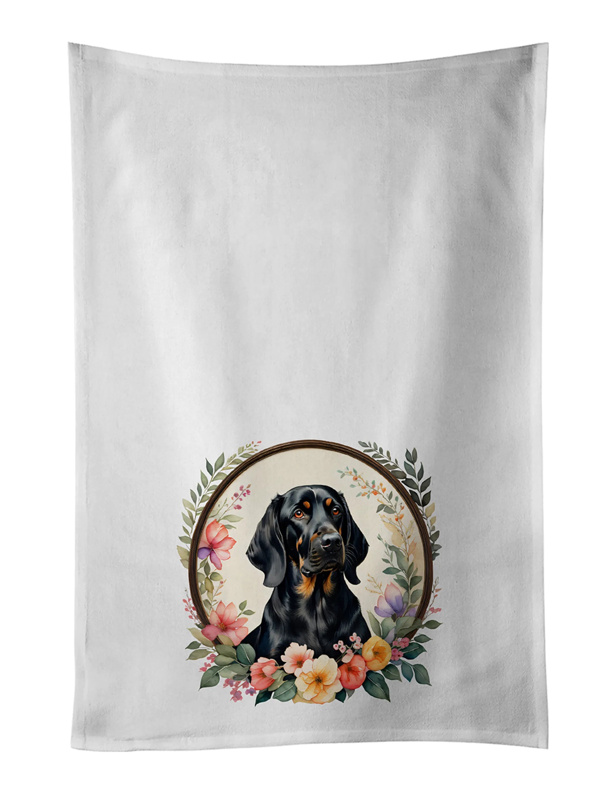 Frame of Flowers Kitchen Towel Set of 2 - Size: 28HX19W | Pack Of: 1 | Collection name: Frame of flowers