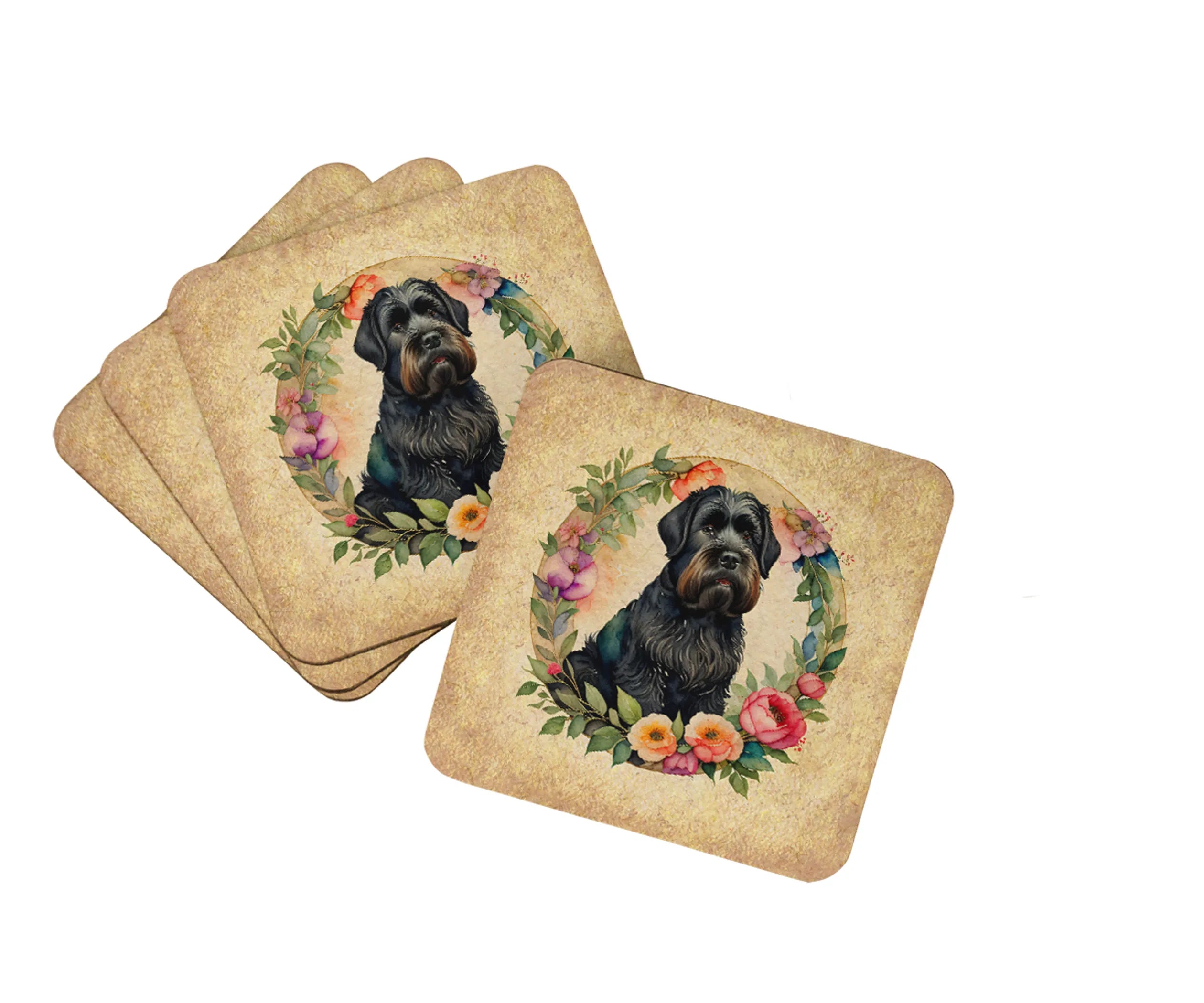 Frame of Flowers Foam Coasters - Size: 3.5 | Pack Of: 1 | Collection name: Frame of flowers
