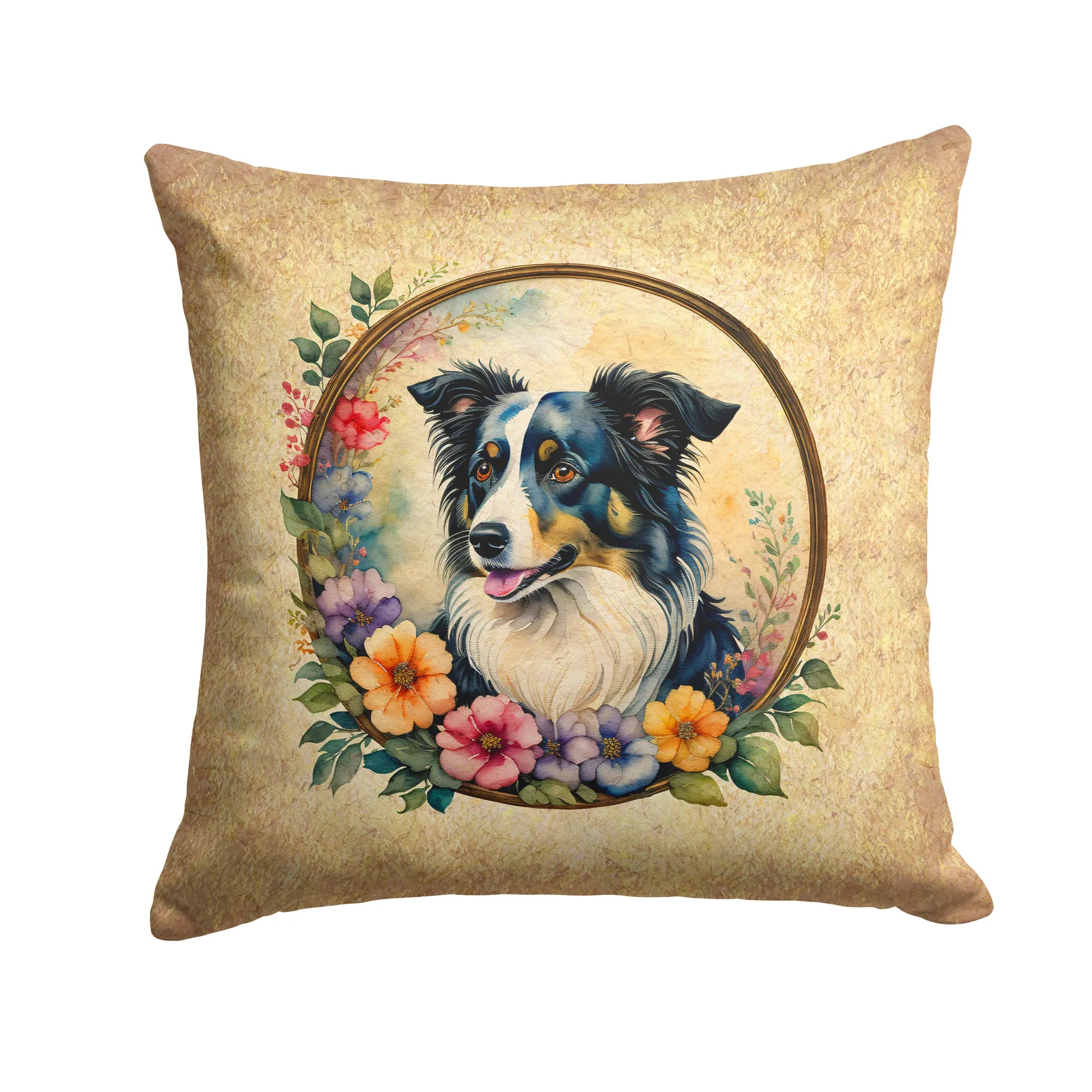 Frame of Flowers Throw Pillow - Size: 14HX14W | Pack Of: 1 | Collection name: Frame of flowers