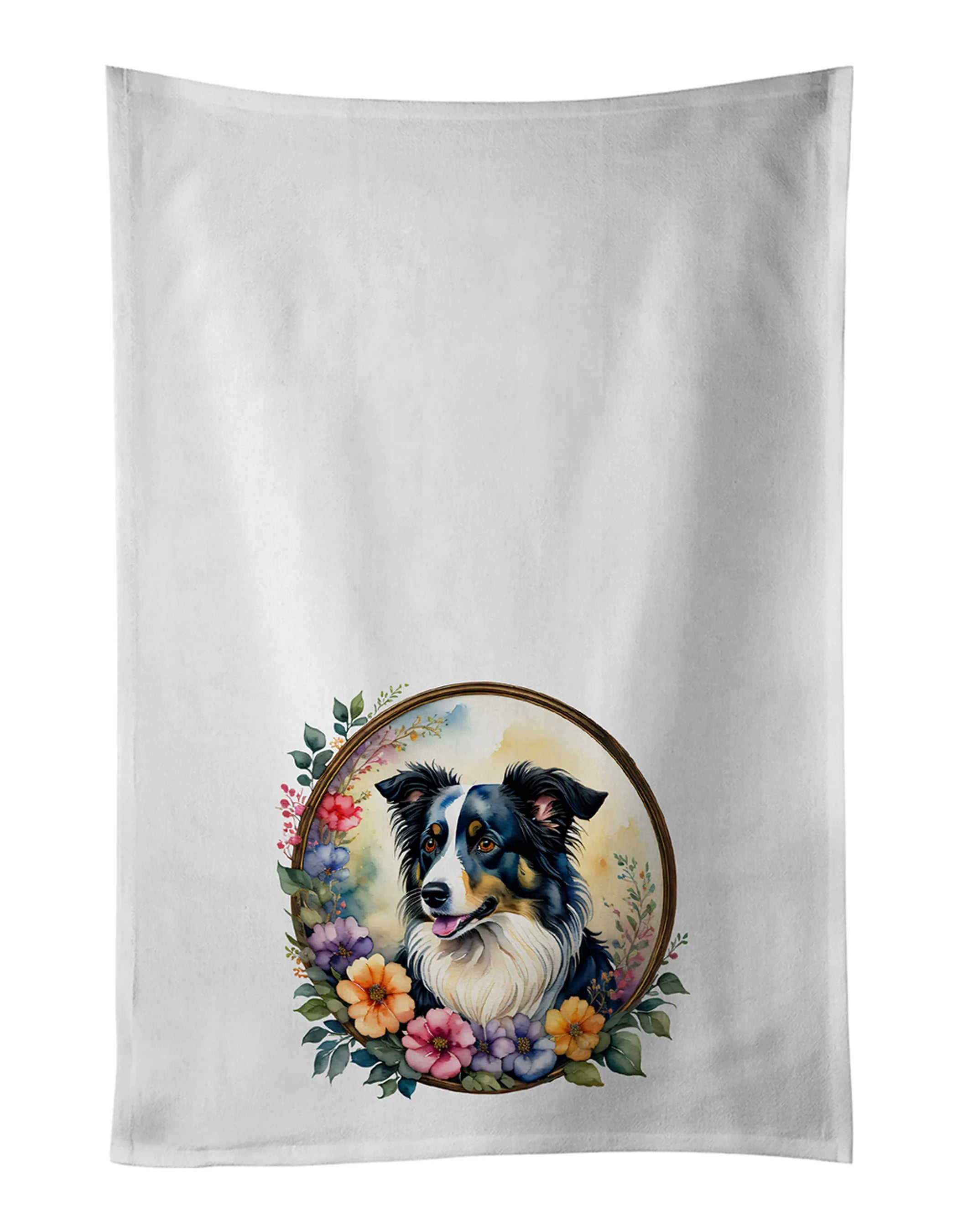 Frame of Flowers Kitchen Towel Set of 2 - Size: 28HX19W | Pack Of: 1 | Collection name: Frame of flowers