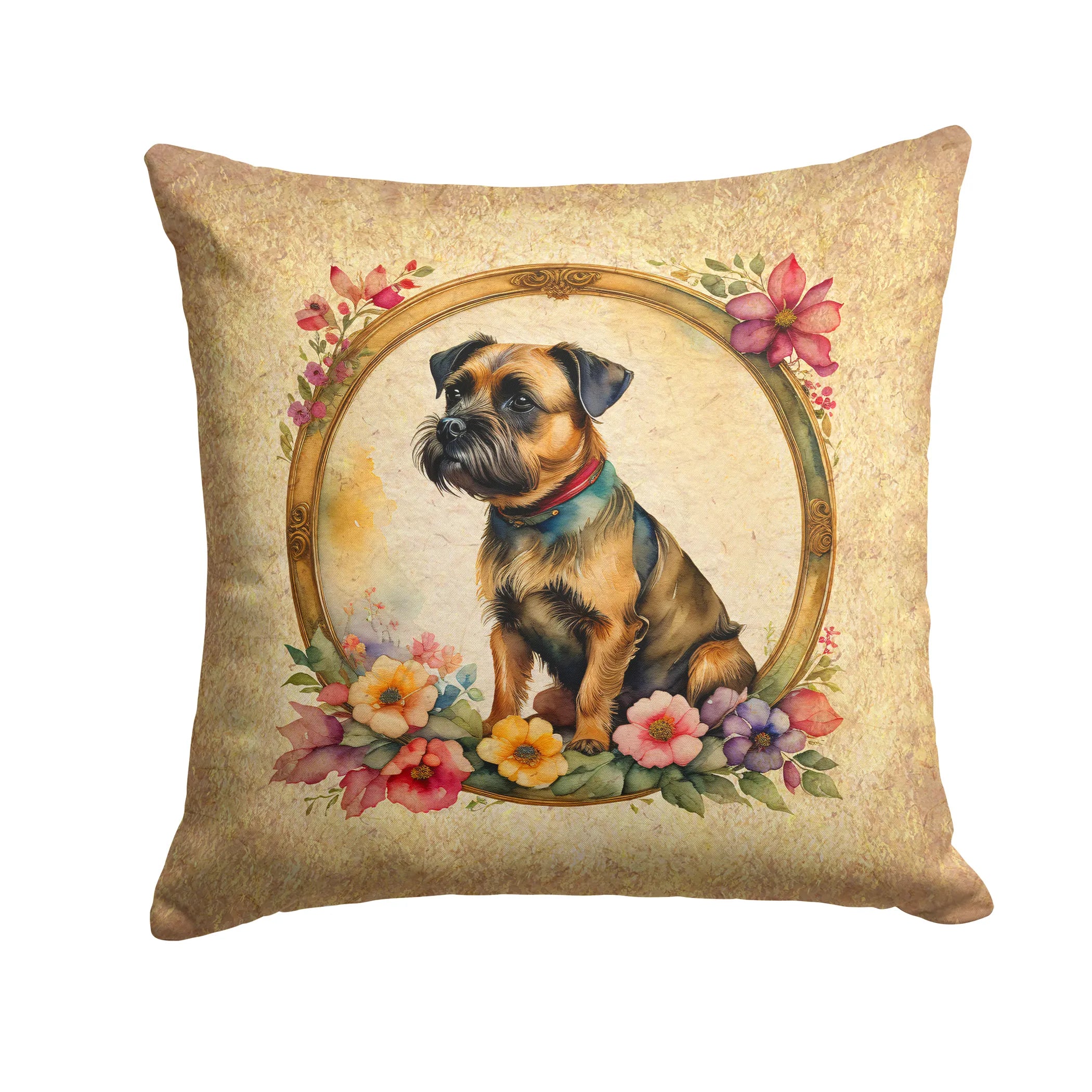 Frame of Flowers Throw Pillow - Size: 14HX14W | Pack Of: 1 | Collection name: Frame of flowers