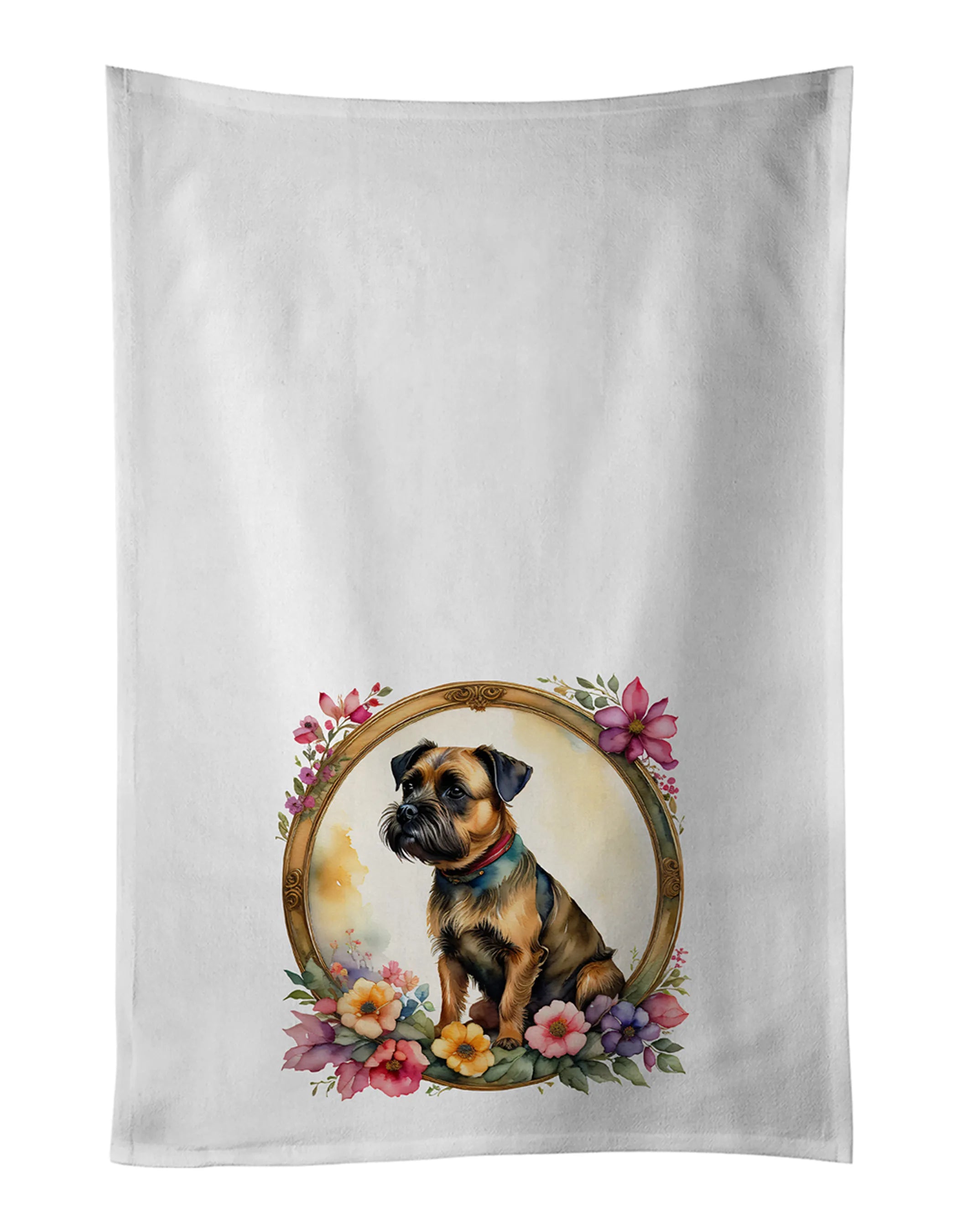 Frame of Flowers Kitchen Towel Set of 2 - Size: 28HX19W | Pack Of: 1 | Collection name: Frame of flowers