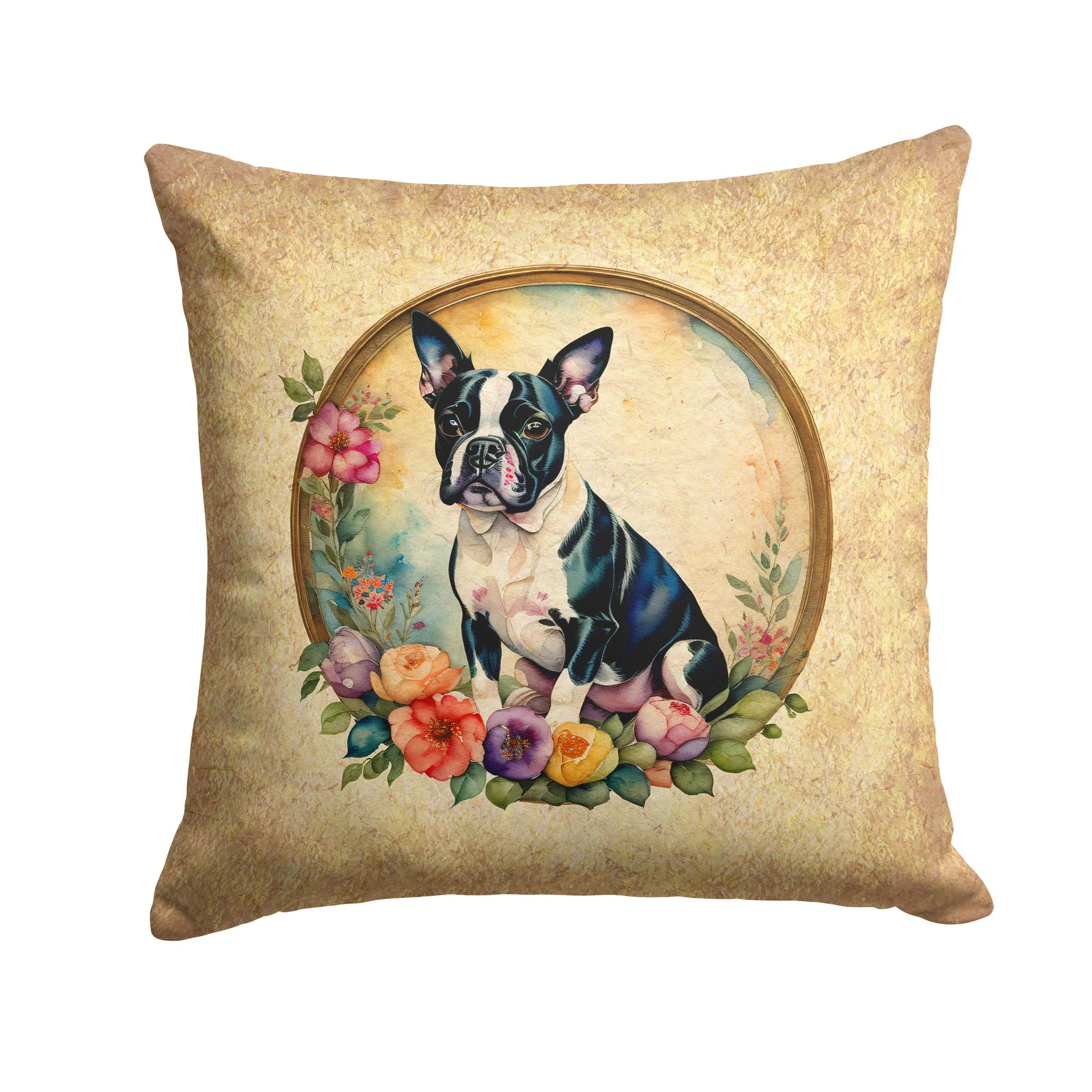 Frame of Flowers Throw Pillow - Size: 14HX14W | Pack Of: 1 | Collection name: Frame of flowers