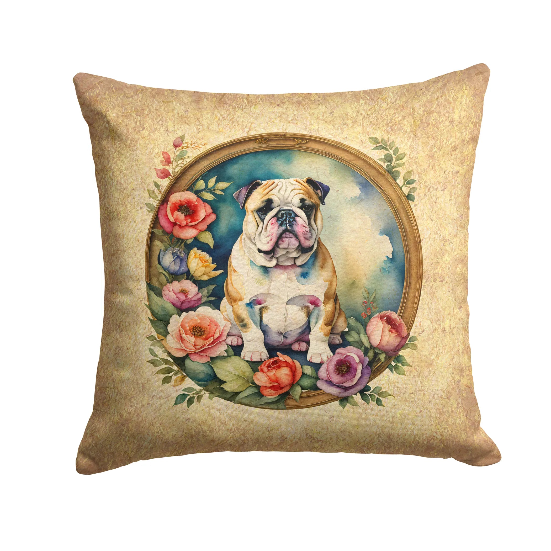 Frame of Flowers Throw Pillow - Size: 14HX14W | Pack Of: 1 | Collection name: Frame of flowers