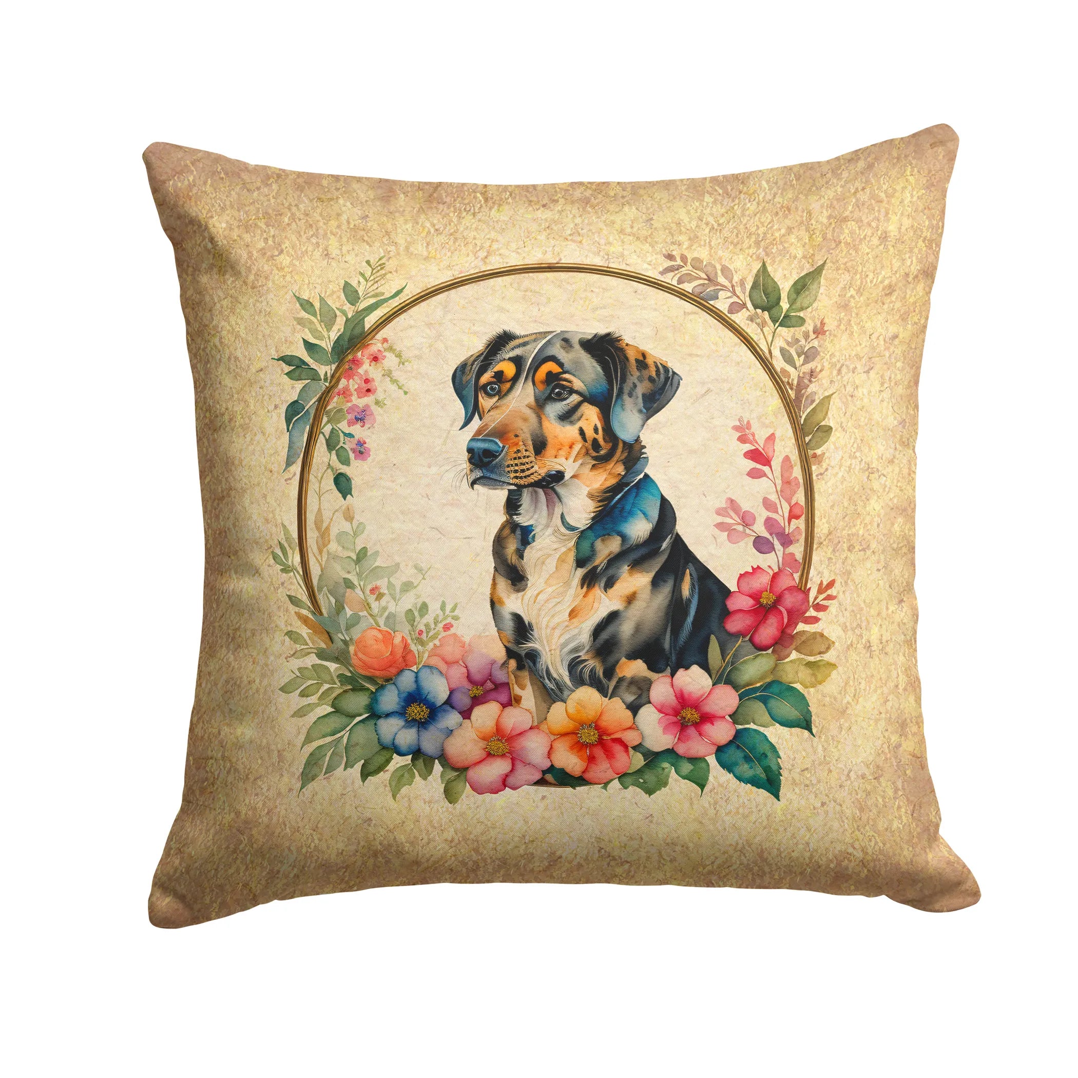Frame of Flowers Throw Pillow - Size: 14HX14W | Pack Of: 1 | Collection name: Frame of flowers