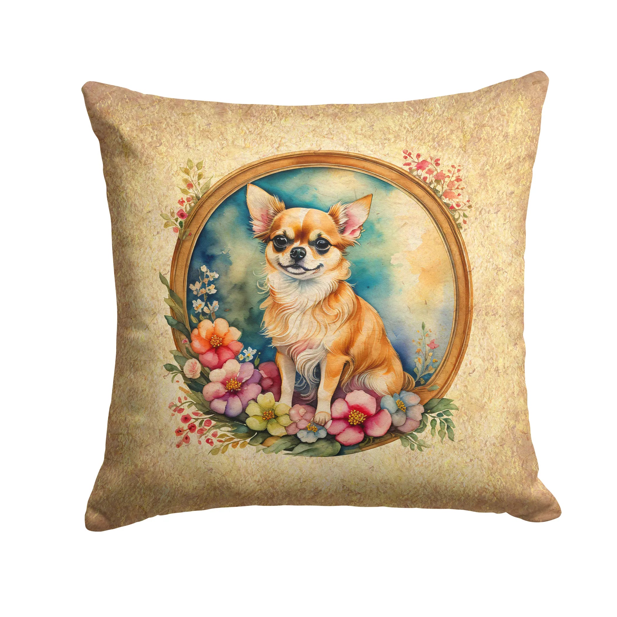 Frame of Flowers Throw Pillow - Size: 14HX14W | Pack Of: 1 | Collection name: Frame of flowers