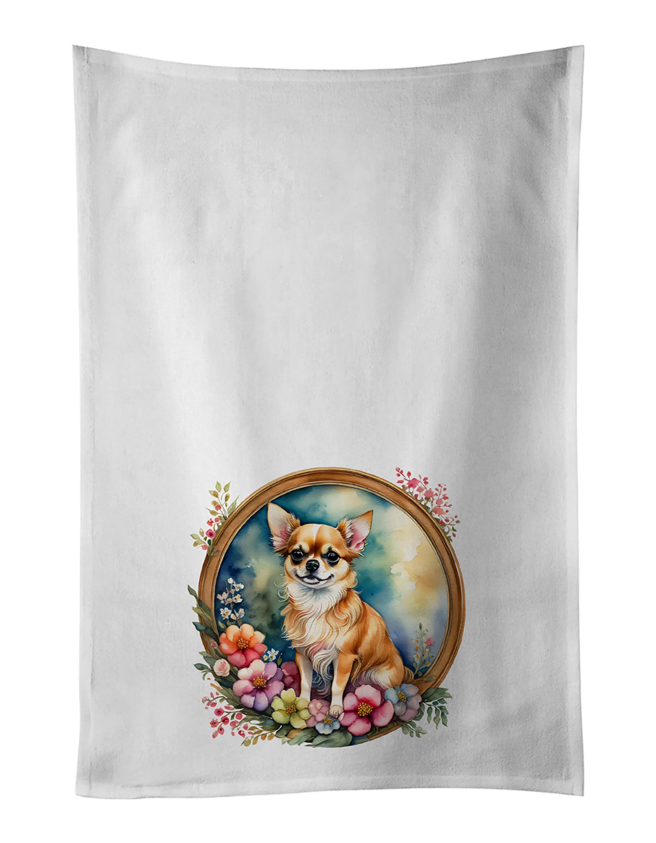 Frame of Flowers Kitchen Towel Set of 2 - Size: 28HX19W | Pack Of: 1 | Collection name: Frame of flowers