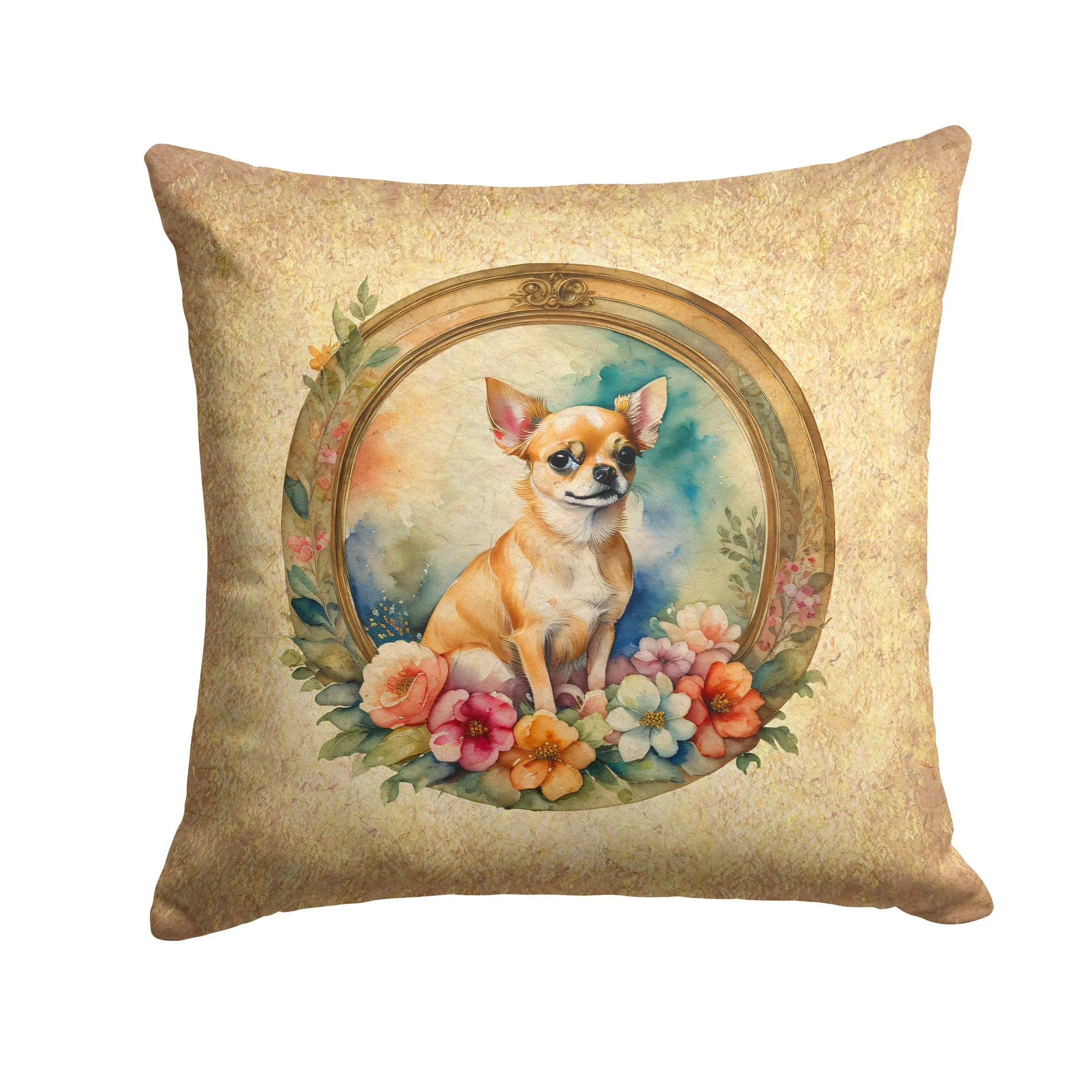 Frame of Flowers Throw Pillow - Size: 14HX14W | Pack Of: 1 | Collection name: Frame of flowers