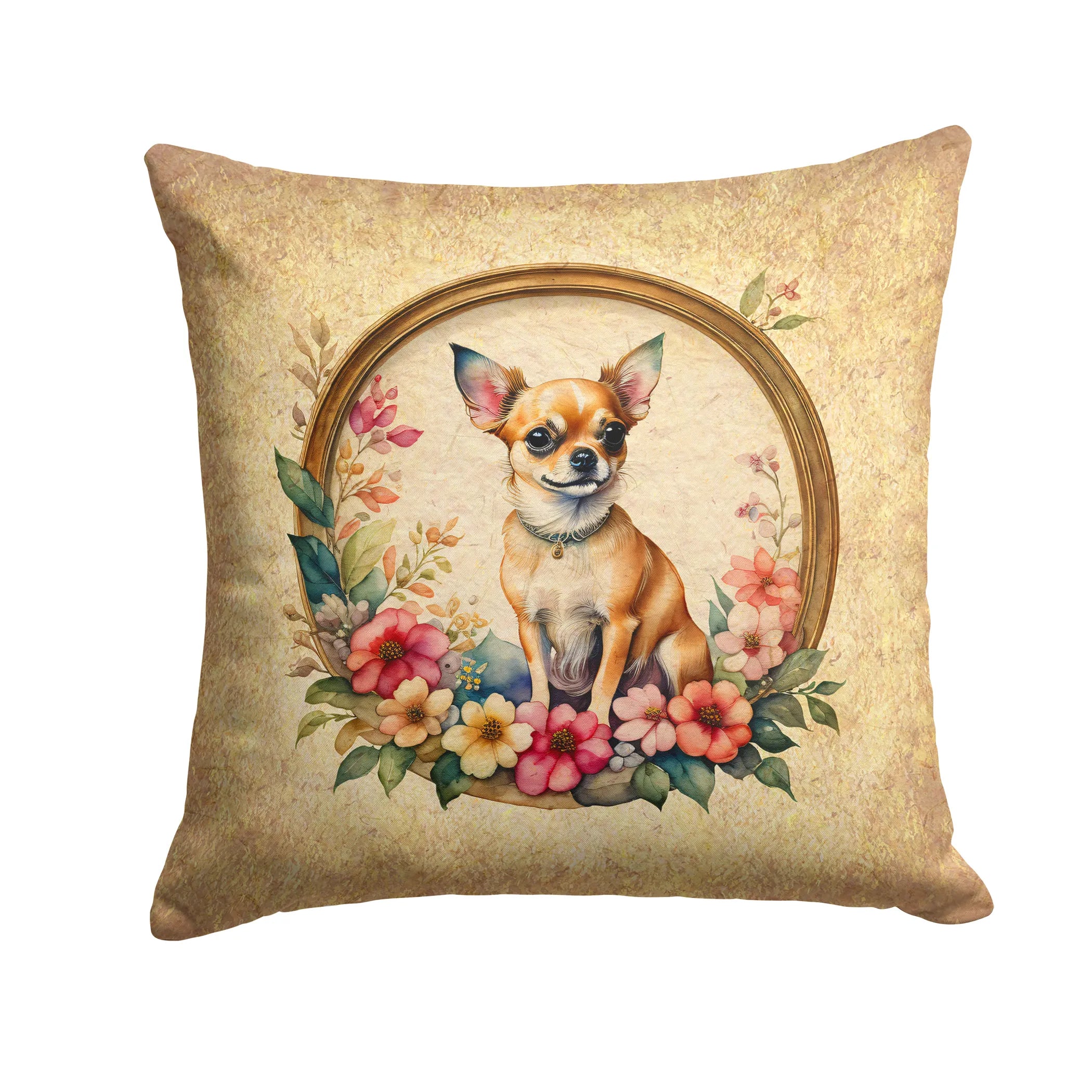 Frame of Flowers Throw Pillow - Size: 14HX14W | Pack Of: 1 | Collection name: Frame of flowers